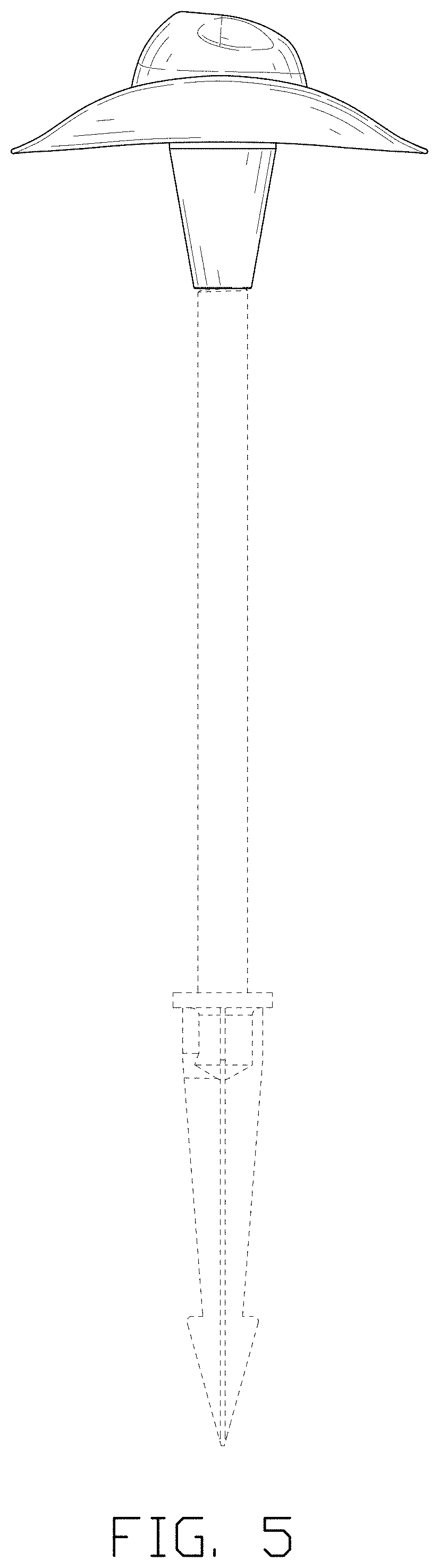 Patent USD1002052 Figure 5 – Landscape path lamp