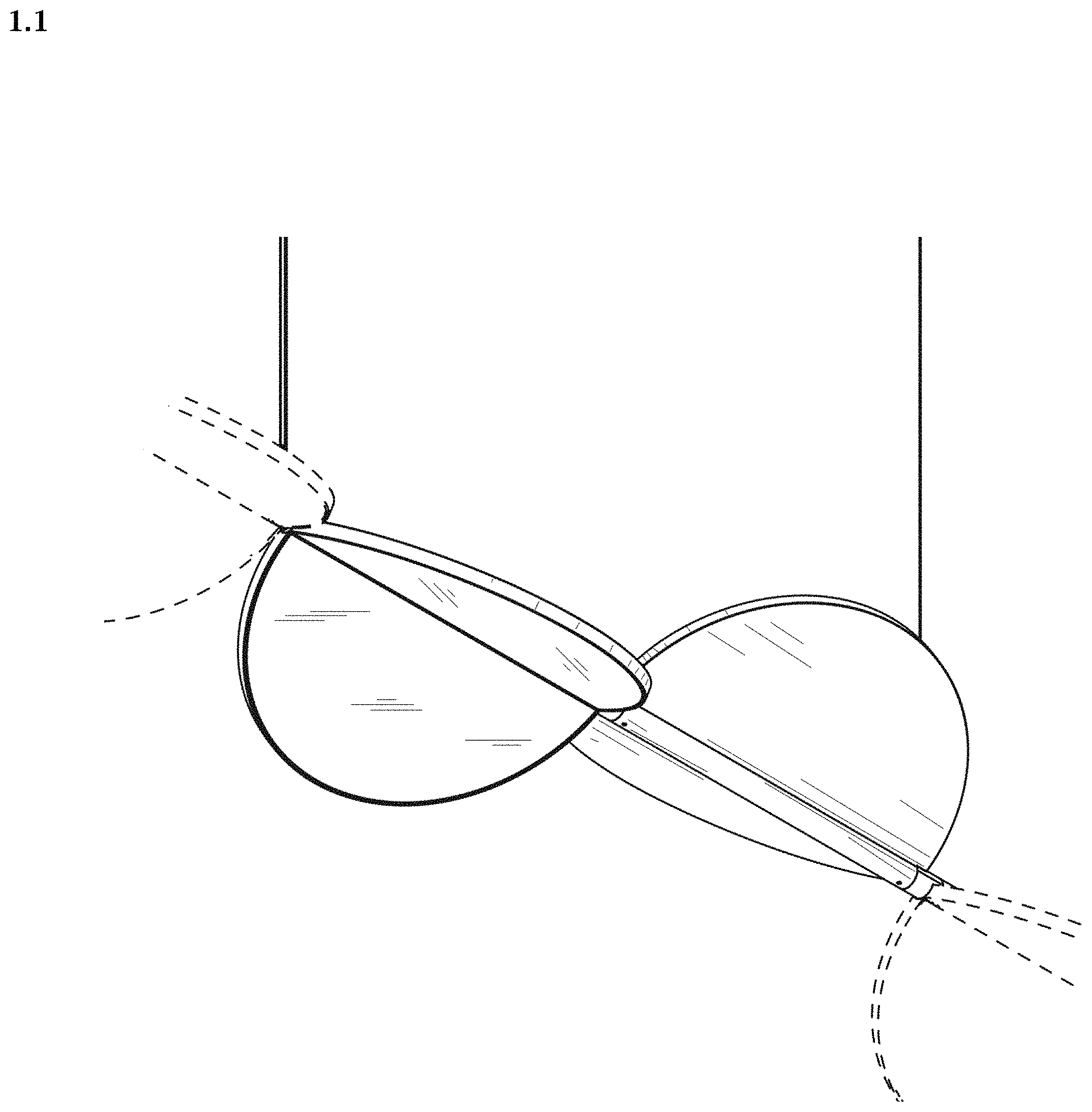 Patent USD1002068 Figure 1 – Portion of a suspension lamp
