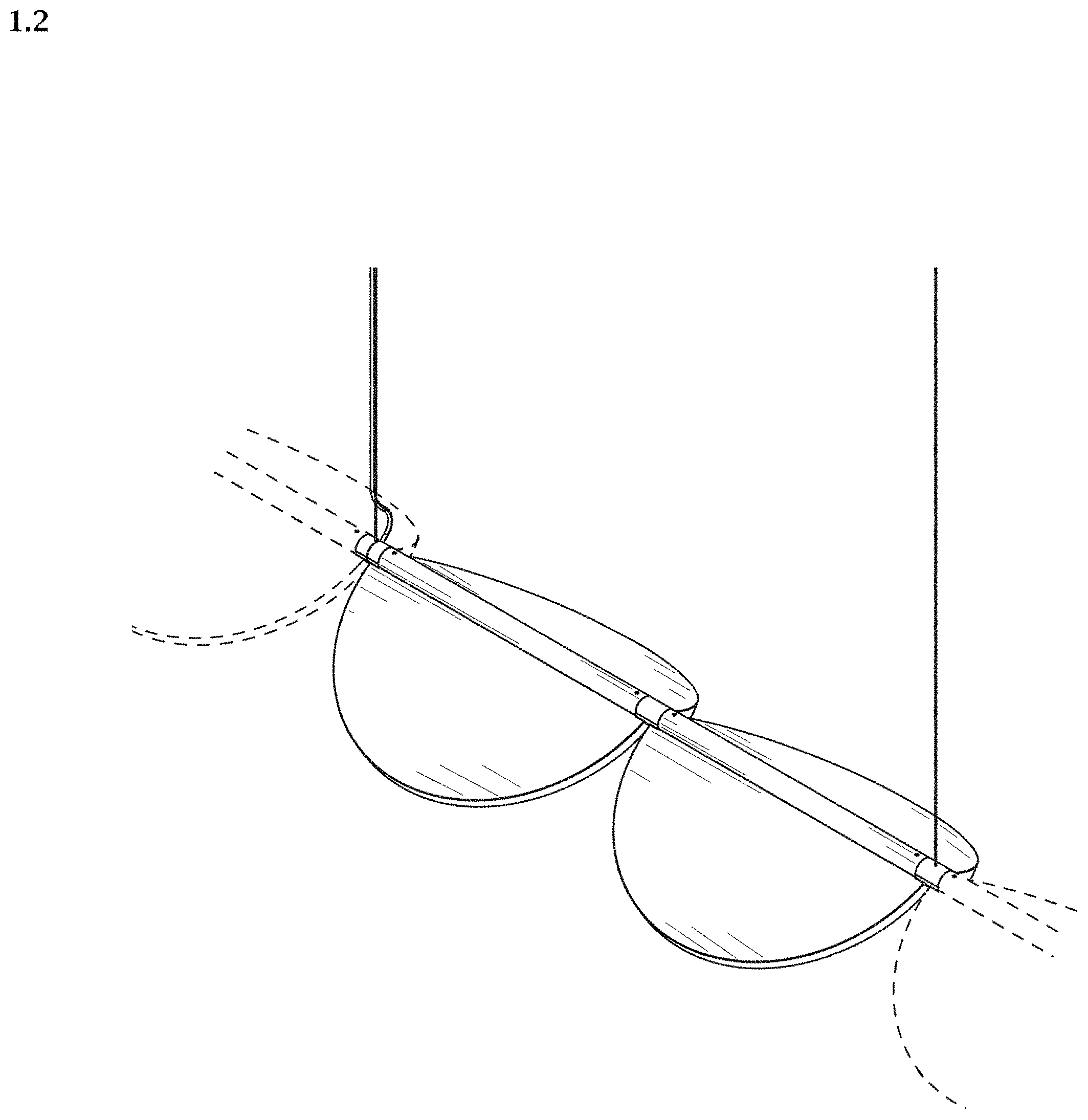 Patent USD1002069 Figure 2 – Portion of a suspension lamp