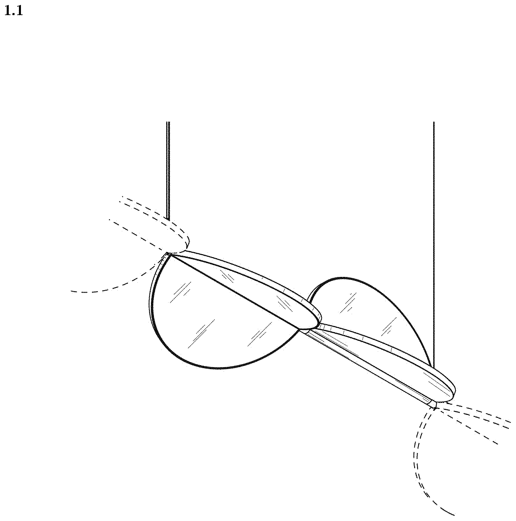 Patent USD1002070 Figure 1 – Portion of a suspension lamp