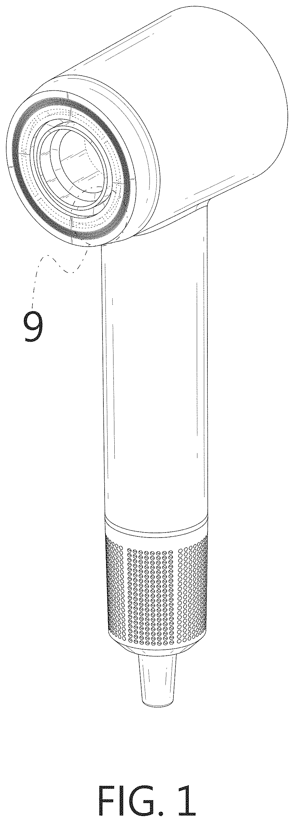 Patent USD1002102 Figure 1 – Hair dryer