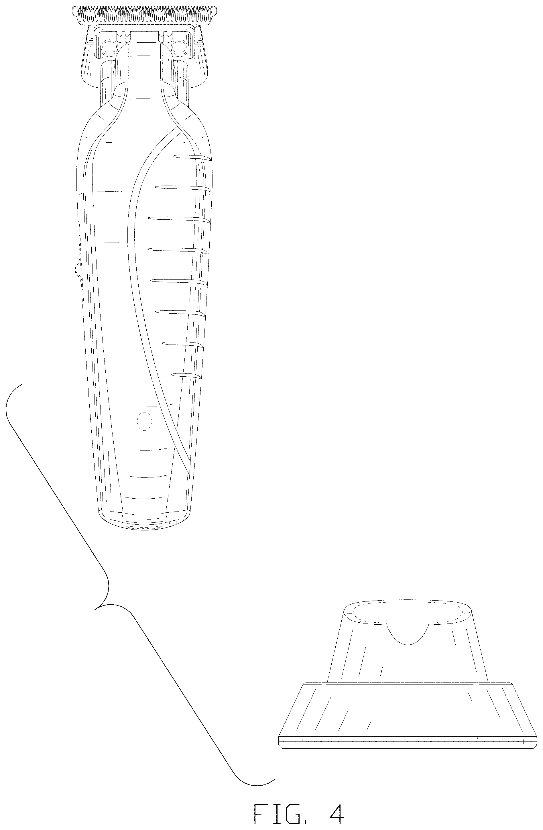 Patent USD1002106 Figure 4 – Combined hair trimmer with base