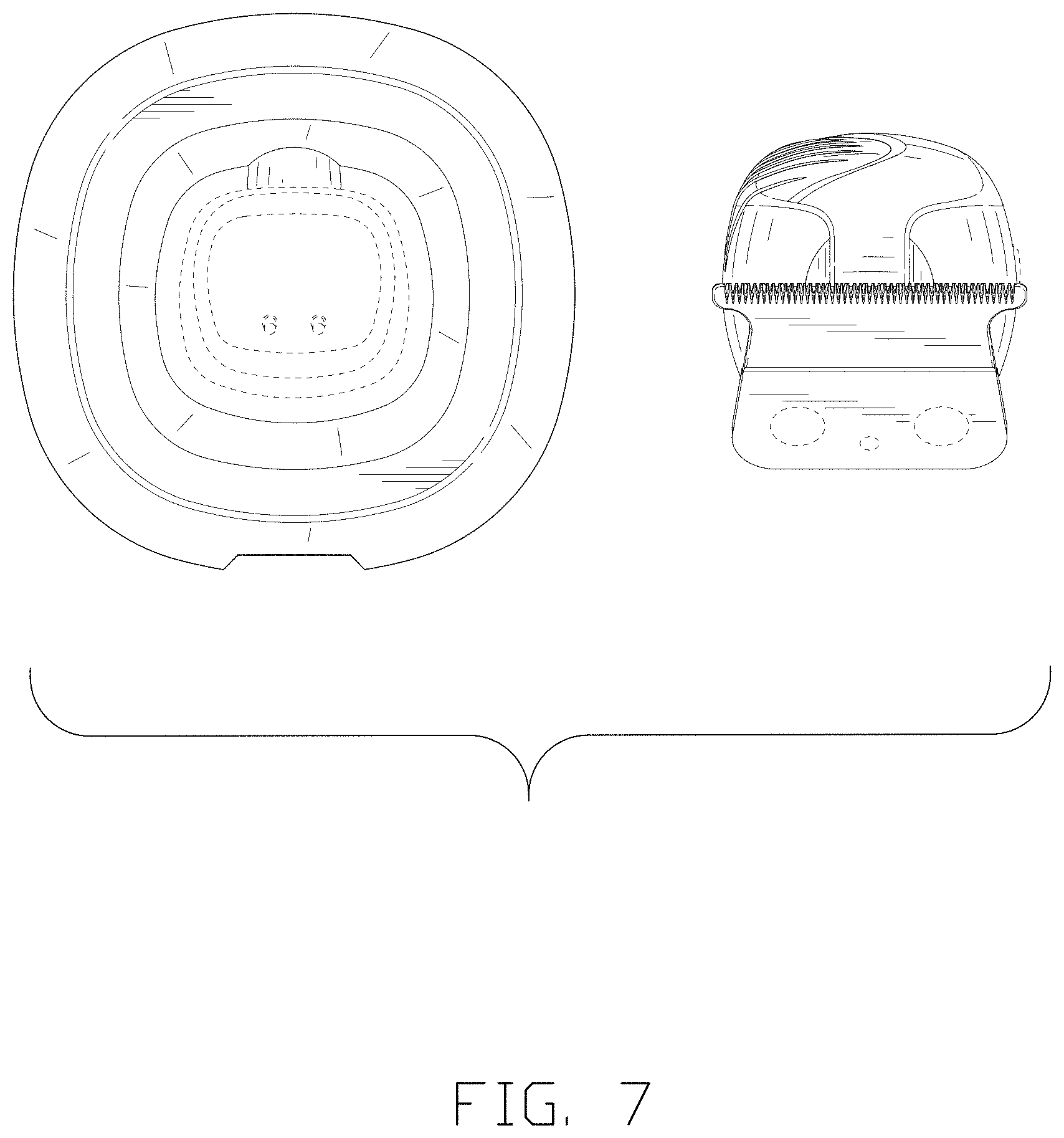 Patent USD1002106 Figure 7 – Combined hair trimmer with base
