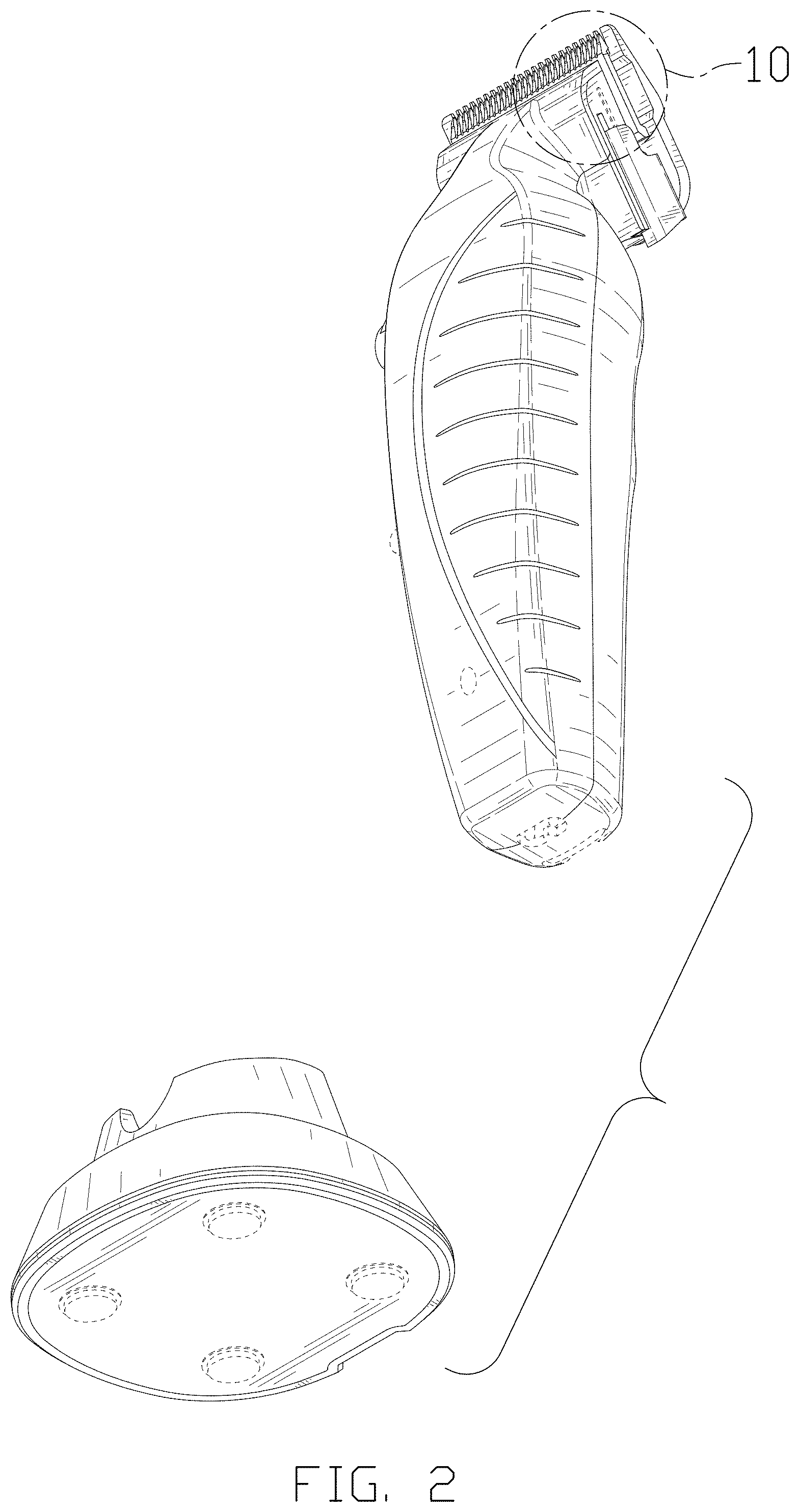 Patent USD1002107 Figure 2 – Combined hair clipper with base