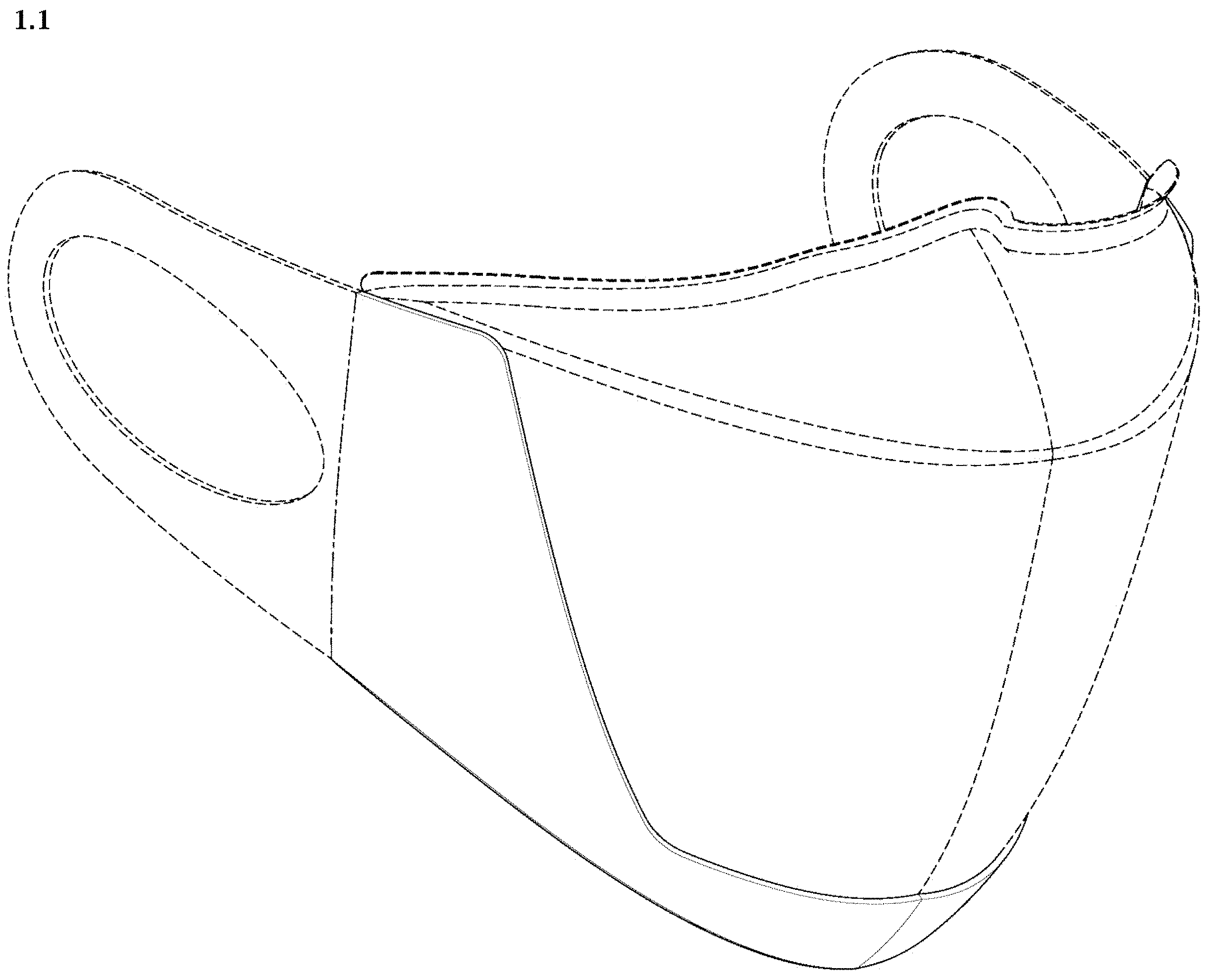 Patent USD1002113 Figure 1 – Protective face mask