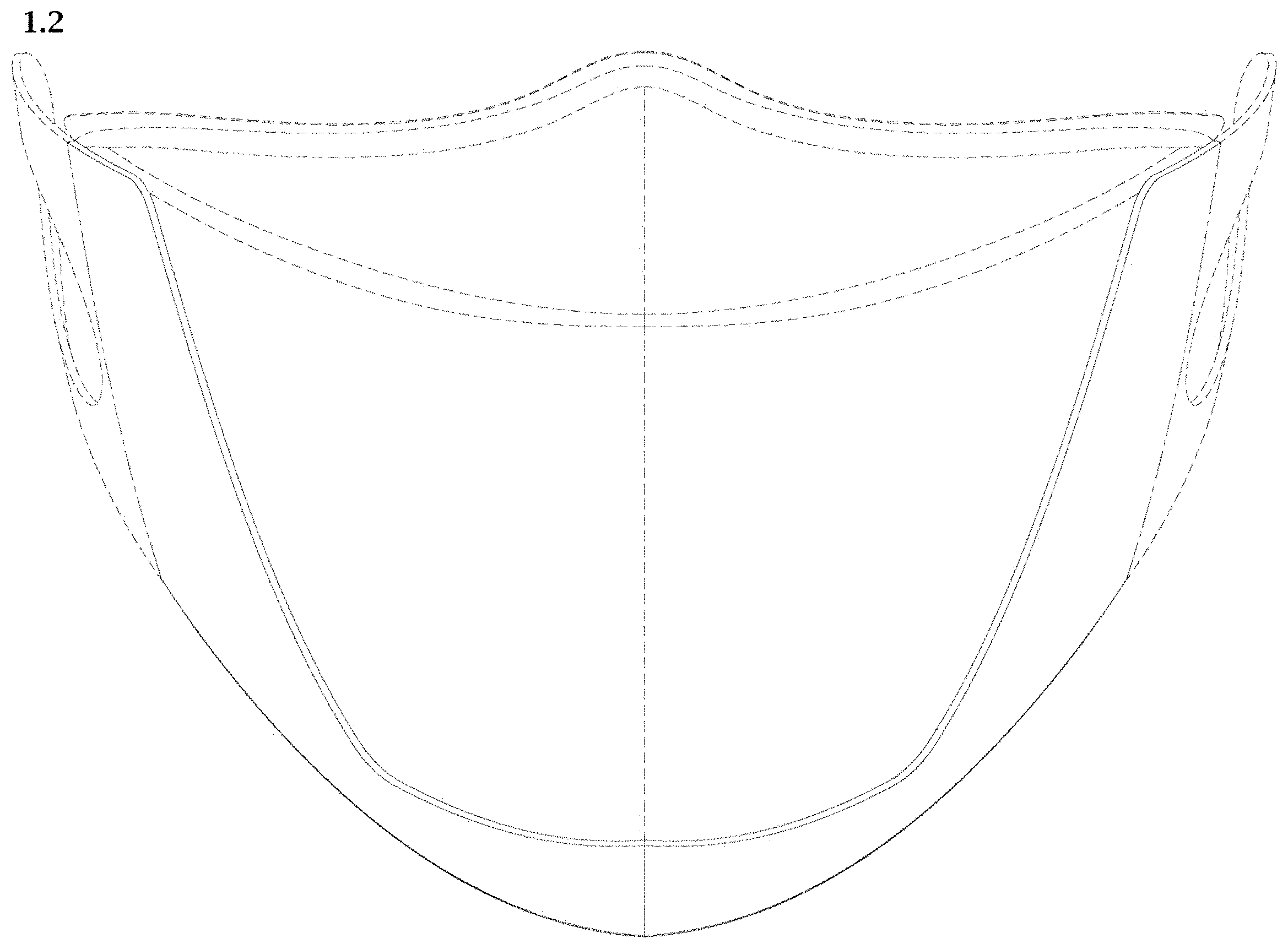 Patent USD1002113 Figure 2 – Protective face mask