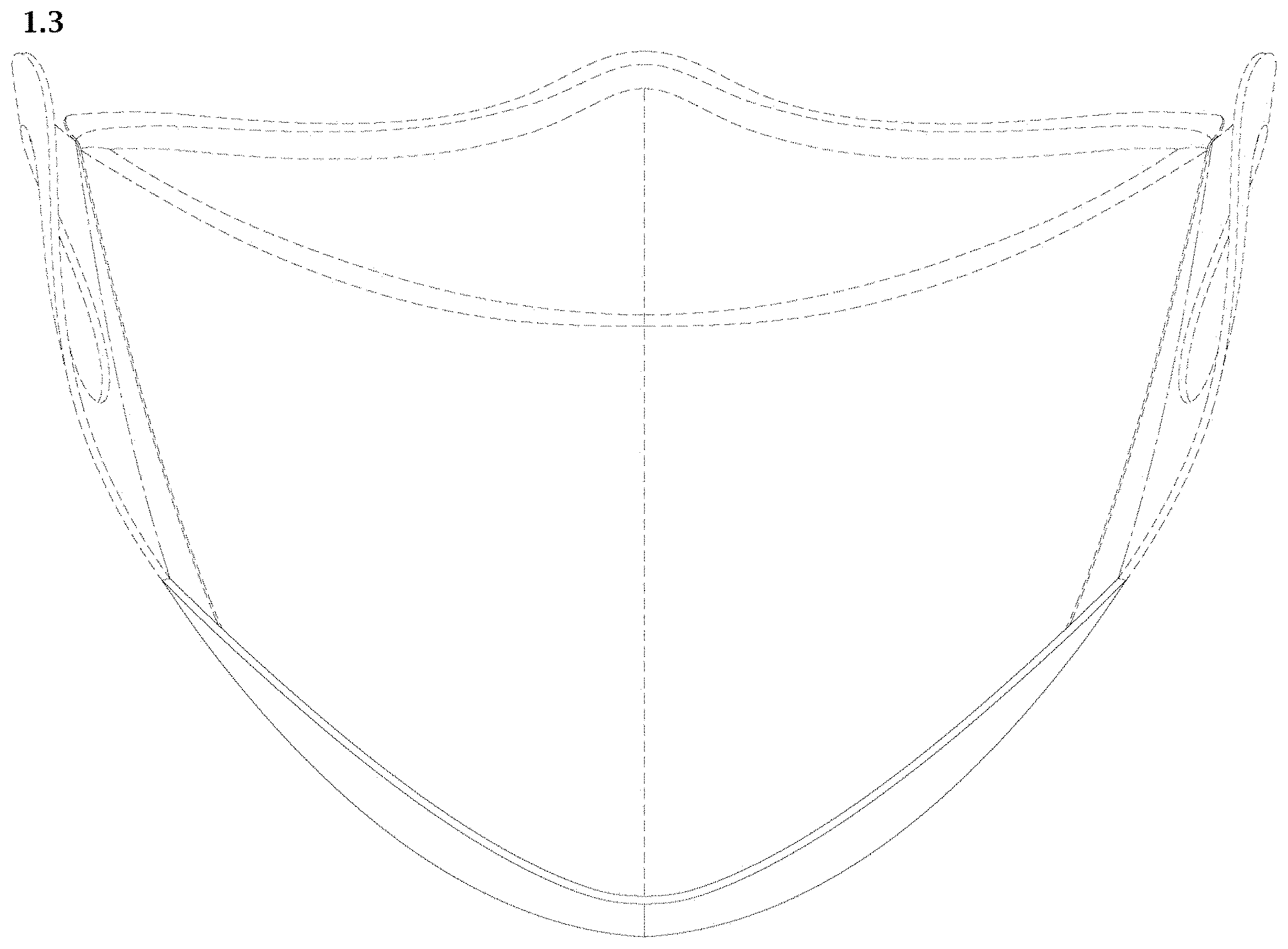 Patent USD1002113 Figure 3 – Protective face mask