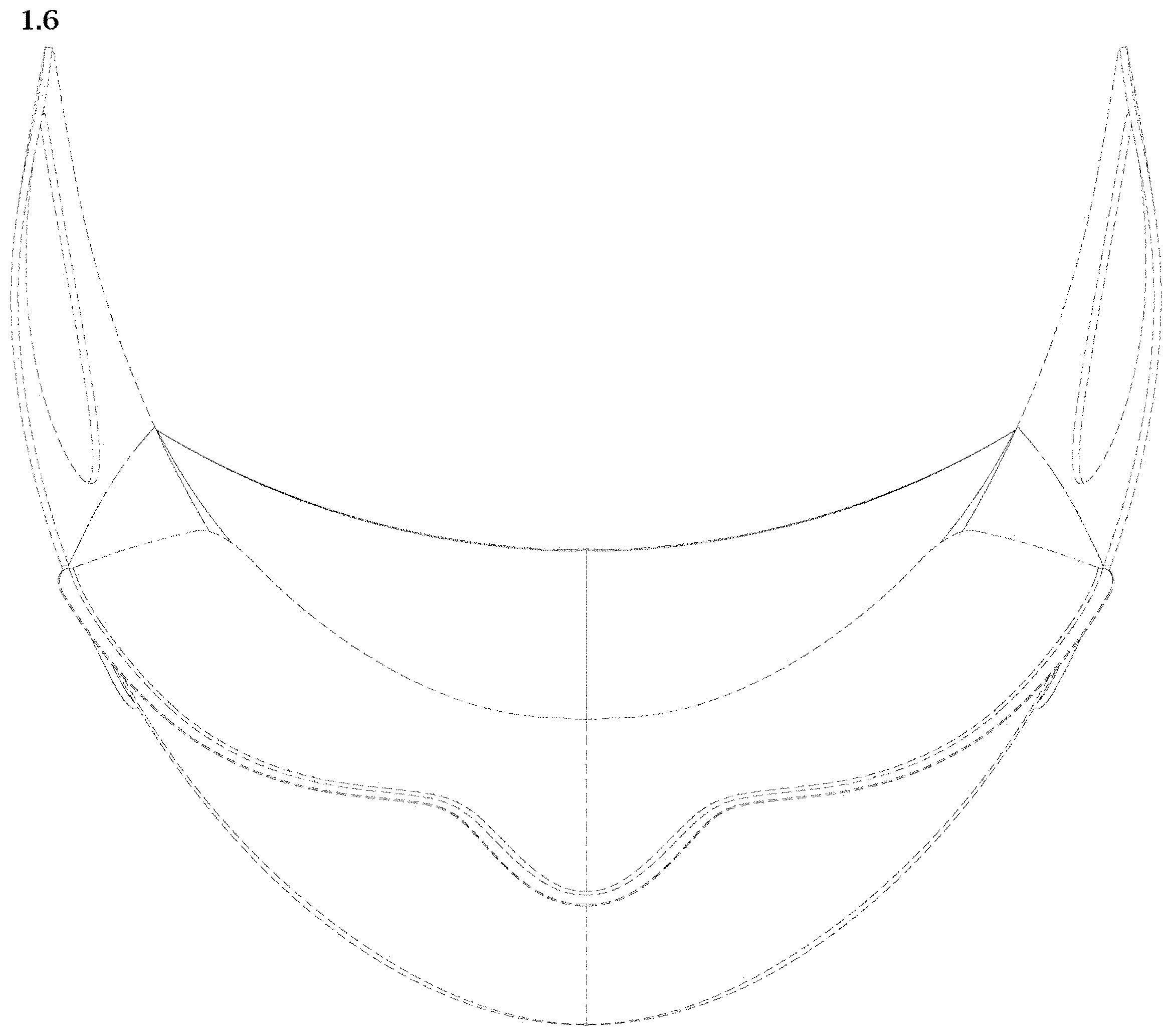 Patent USD1002113 Figure 6 – Protective face mask
