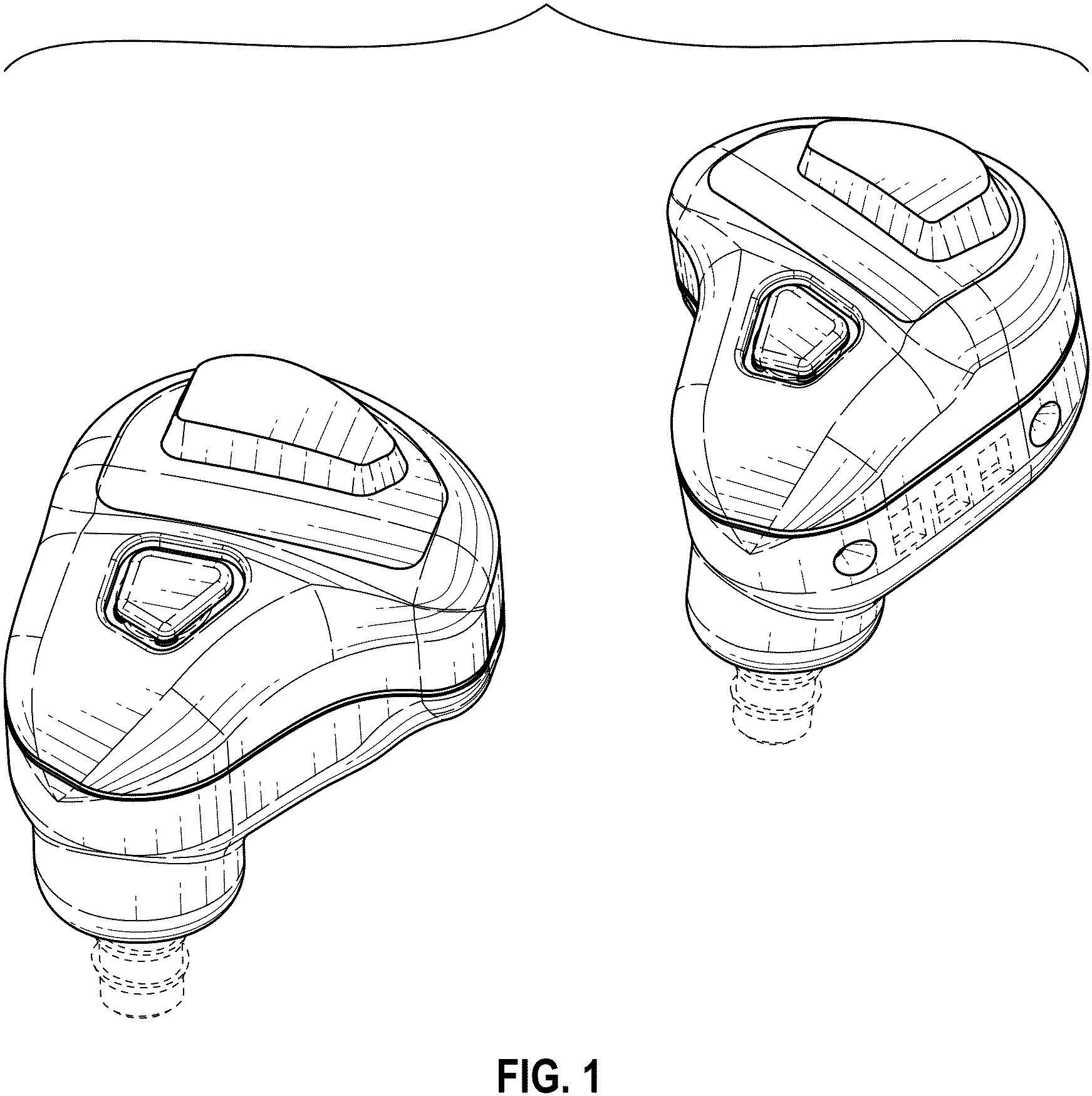 Patent USD1002114 Figure 1 – Pair of in-ear electronic hearing protectors