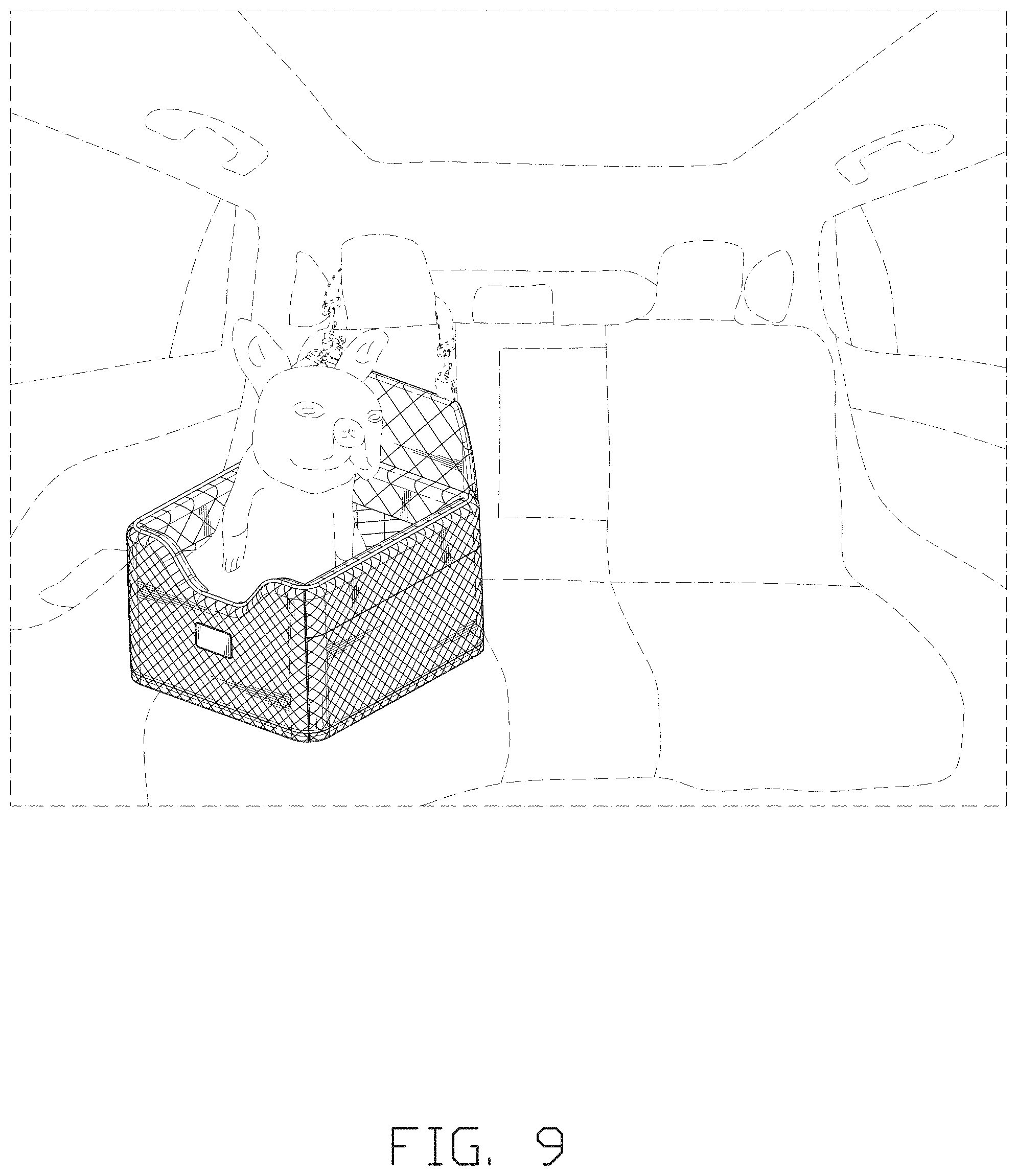 Patent USD1002118 Figure 9 – Dog car seat
