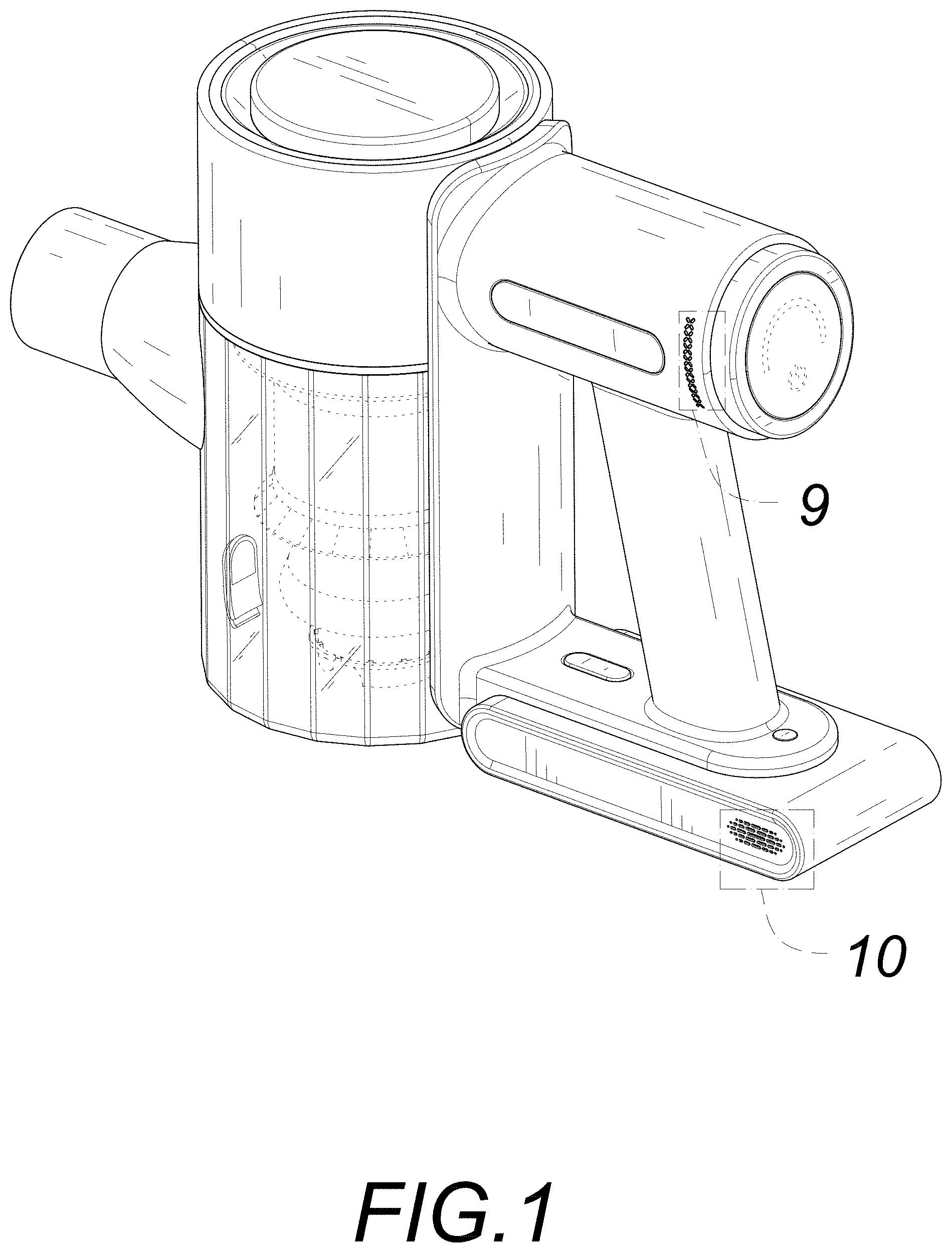 Patent USD1002133 Figure 1 – Household vacuum cleaner