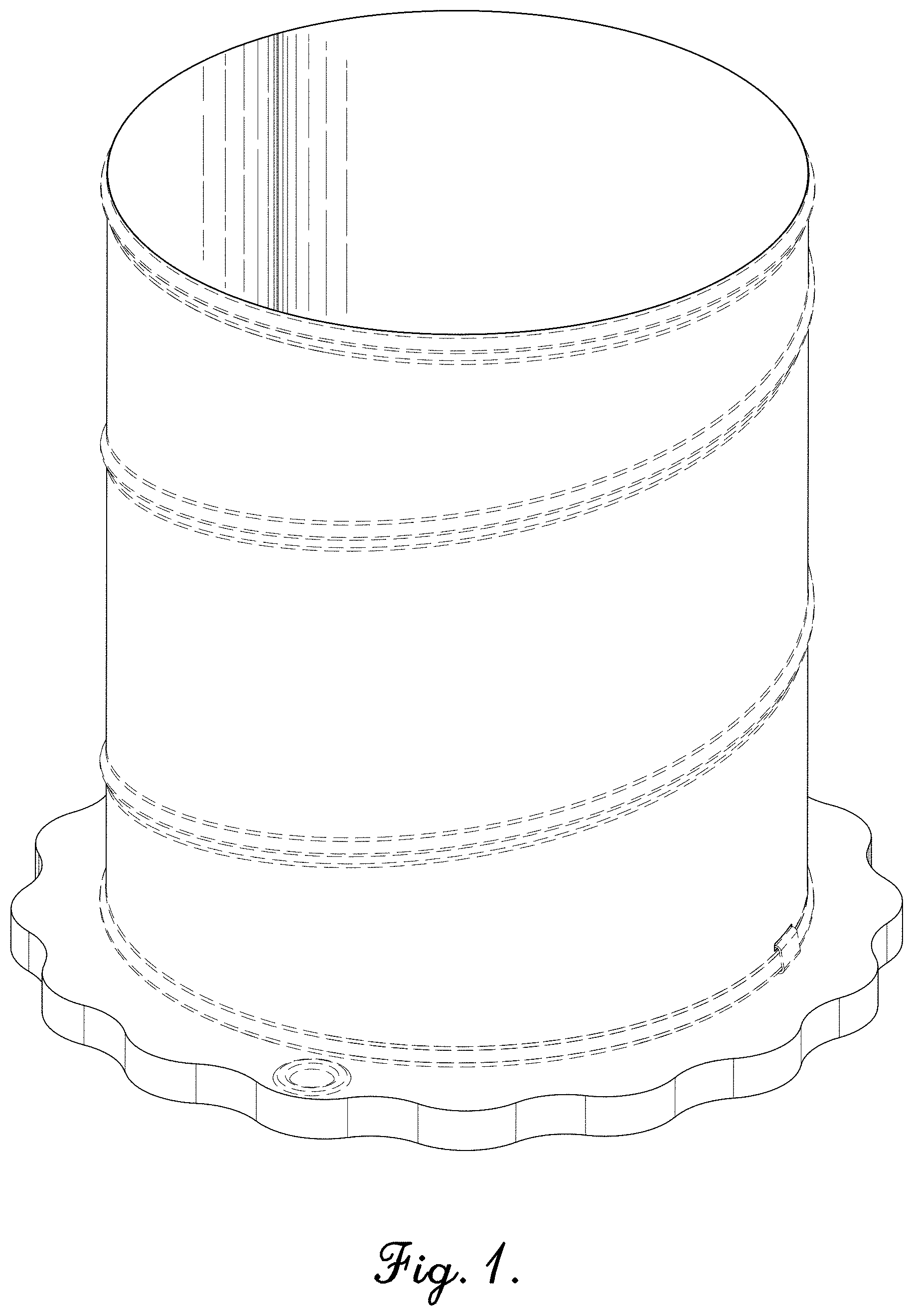 Patent USD1002139 Figure 1 – Collapsible floating receptacle