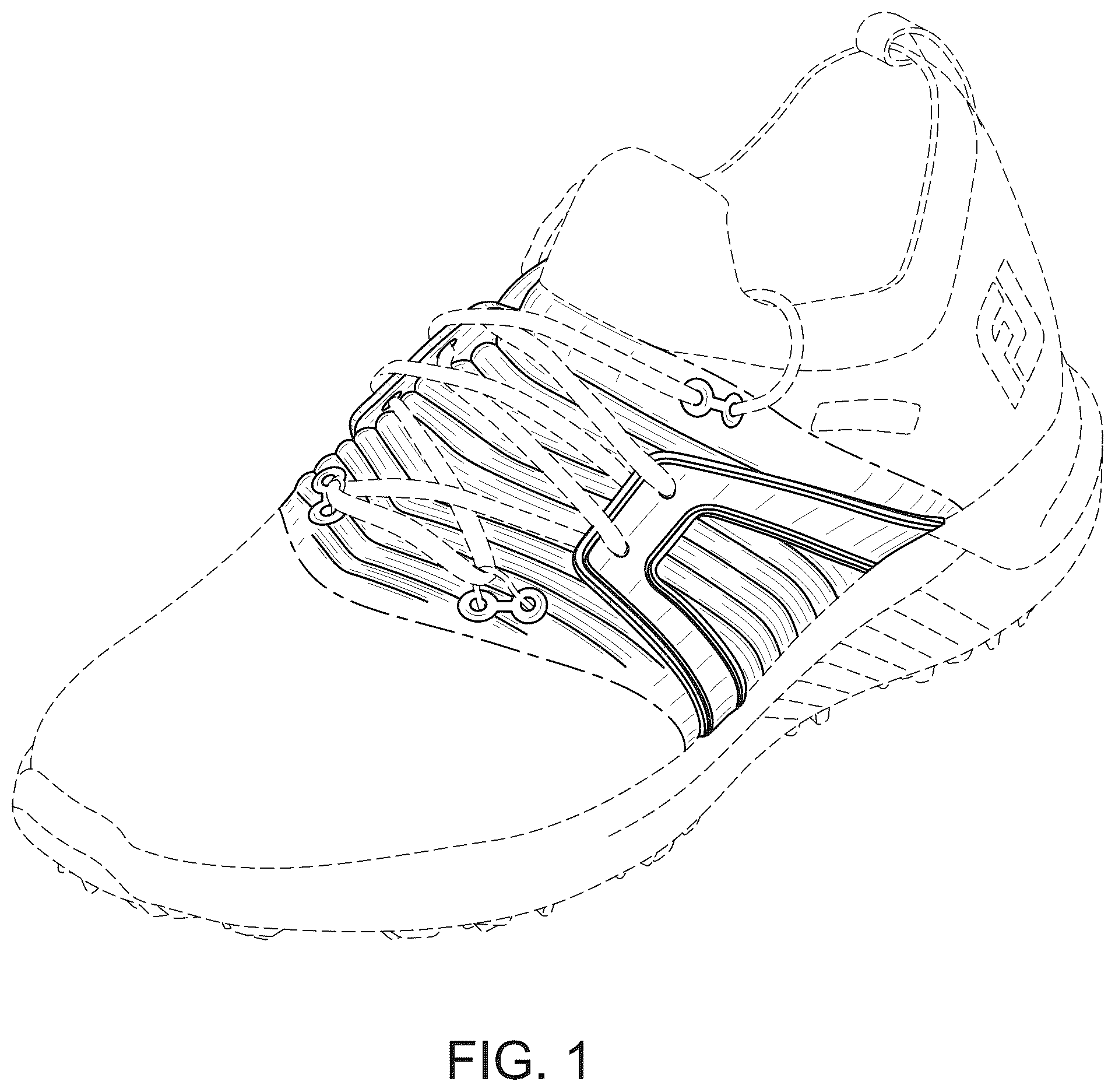 Patent USD1007836 Figure 1 – Golf shoe upper