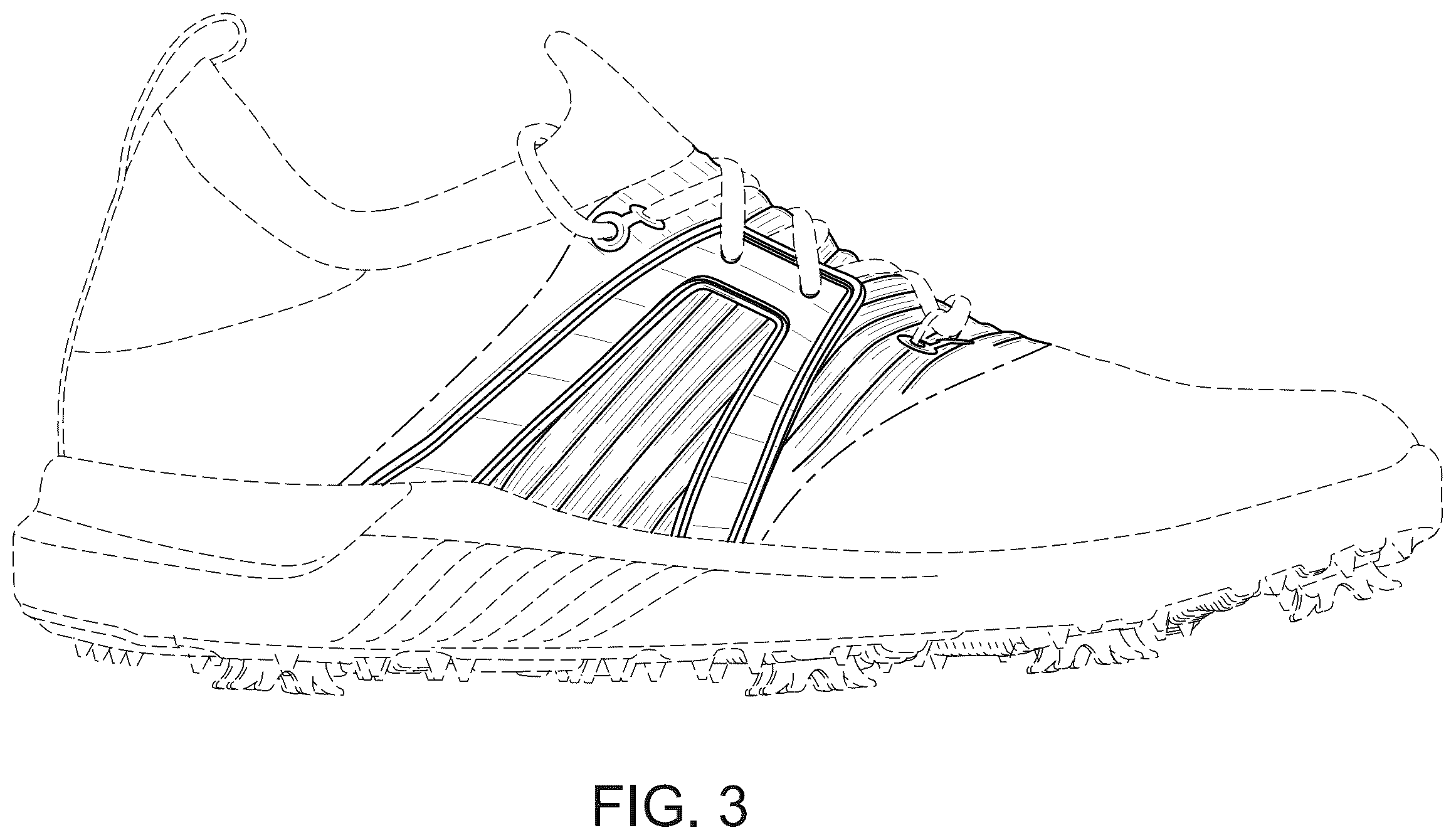 Patent USD1007836 Figure 3 – Golf shoe upper