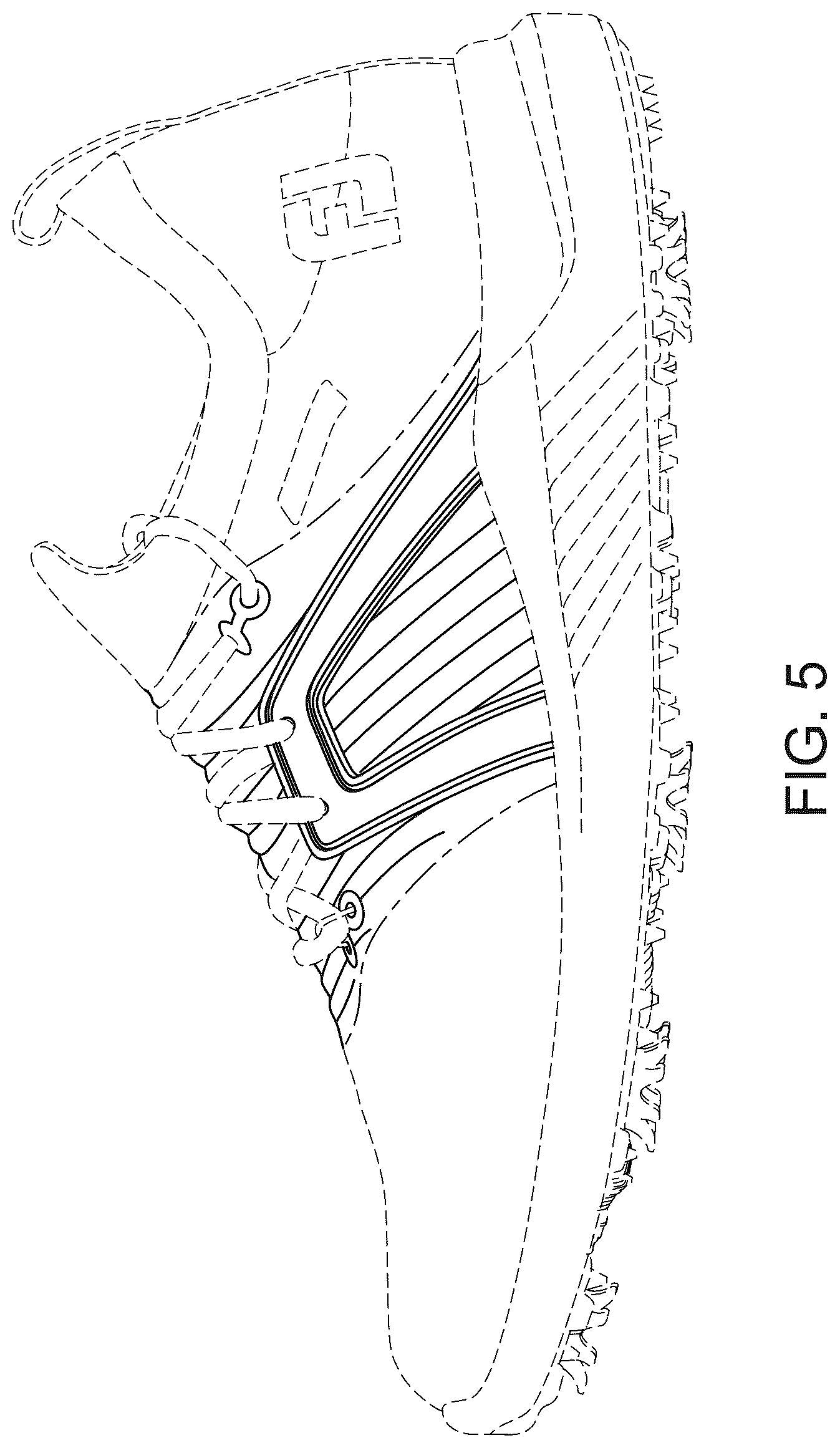 Patent USD1007836 Figure 5 – Golf shoe upper