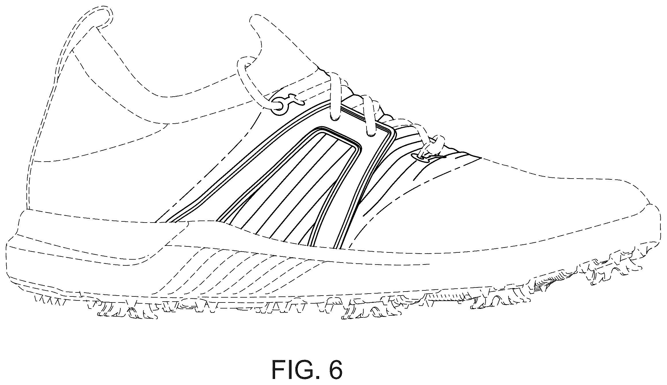 Patent USD1007836 Figure 6 – Golf shoe upper