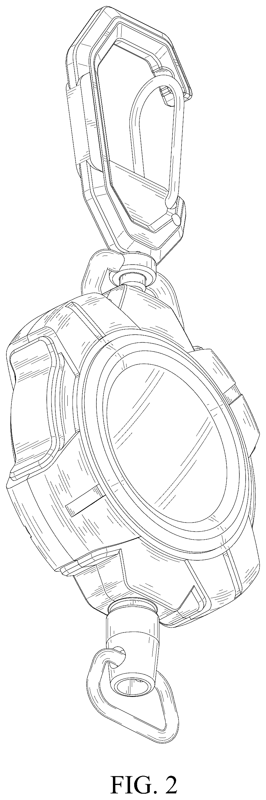 Patent USD1007843 Figure 2 – Retractable badge and key holder