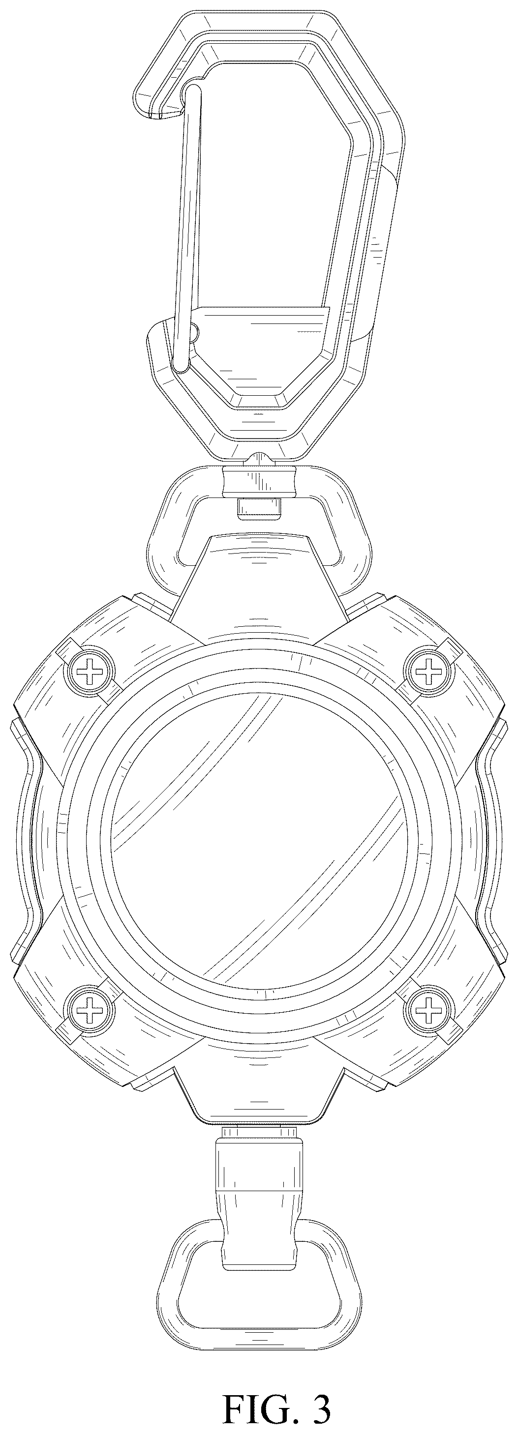 Patent USD1007843 Figure 3 – Retractable badge and key holder
