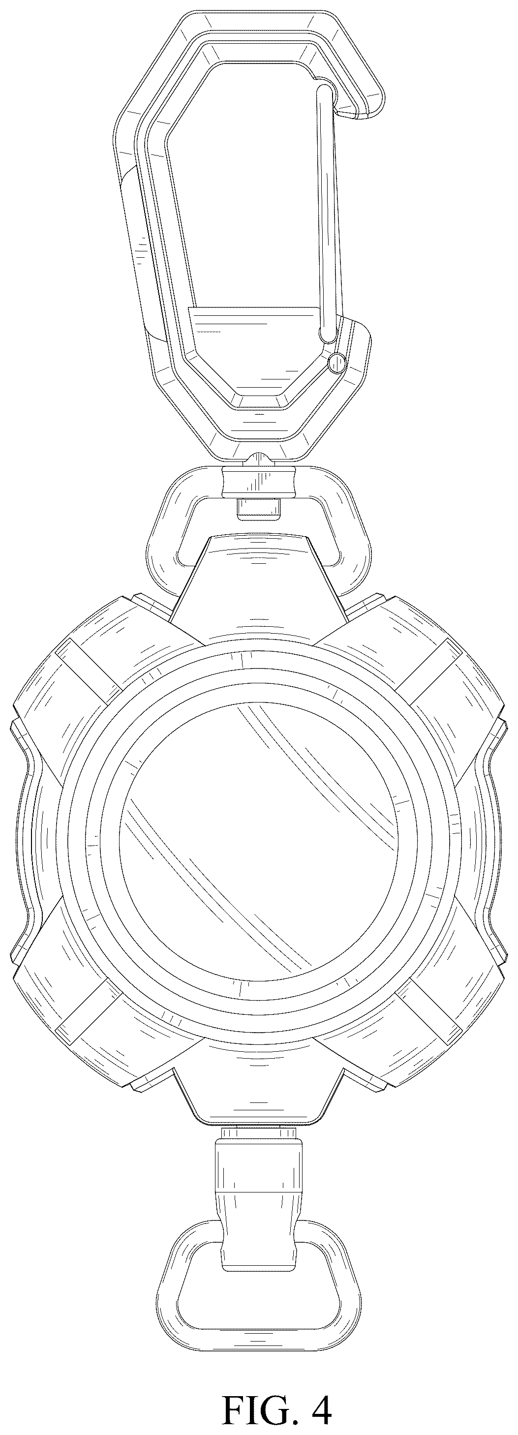 Patent USD1007843 Figure 4 – Retractable badge and key holder