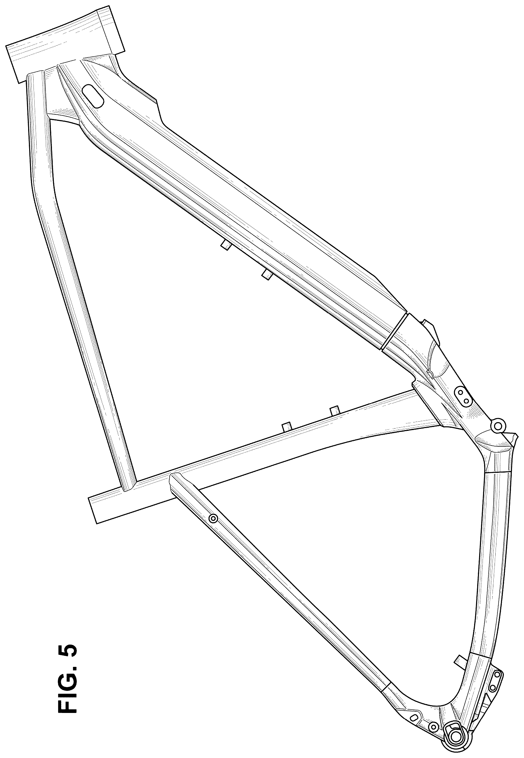 Patent USD1008107 Figure 5 – Frame for electrically power assisted bicycle