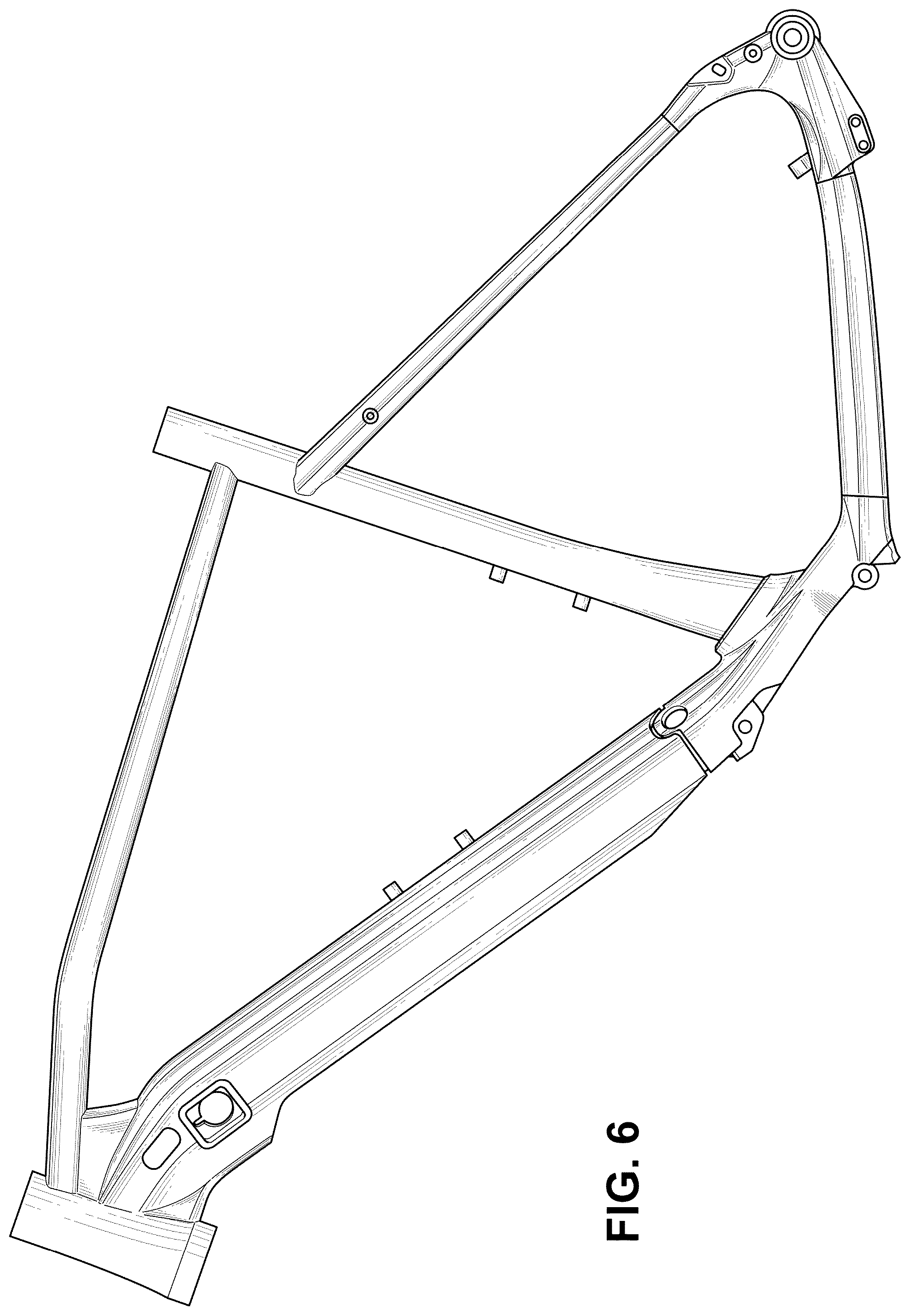 Patent USD1008107 Figure 6 – Frame for electrically power assisted bicycle