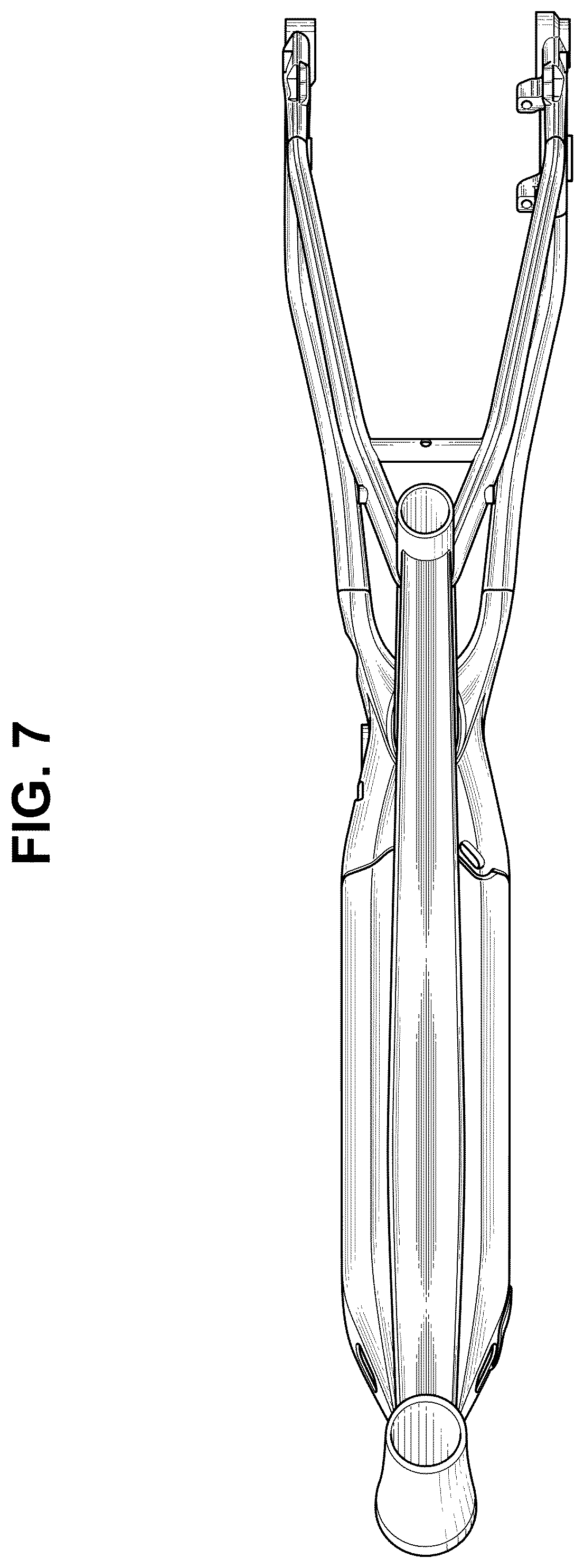 Patent USD1008107 Figure 7 – Frame for electrically power assisted bicycle