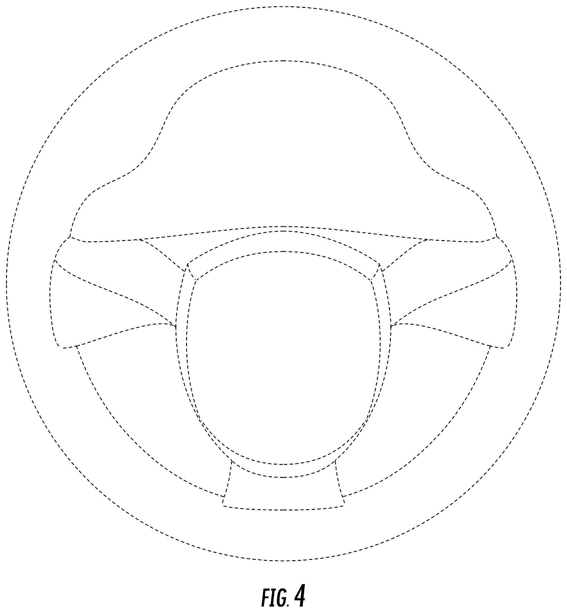 Patent USD1008129 Figure 4 – Steering wheel