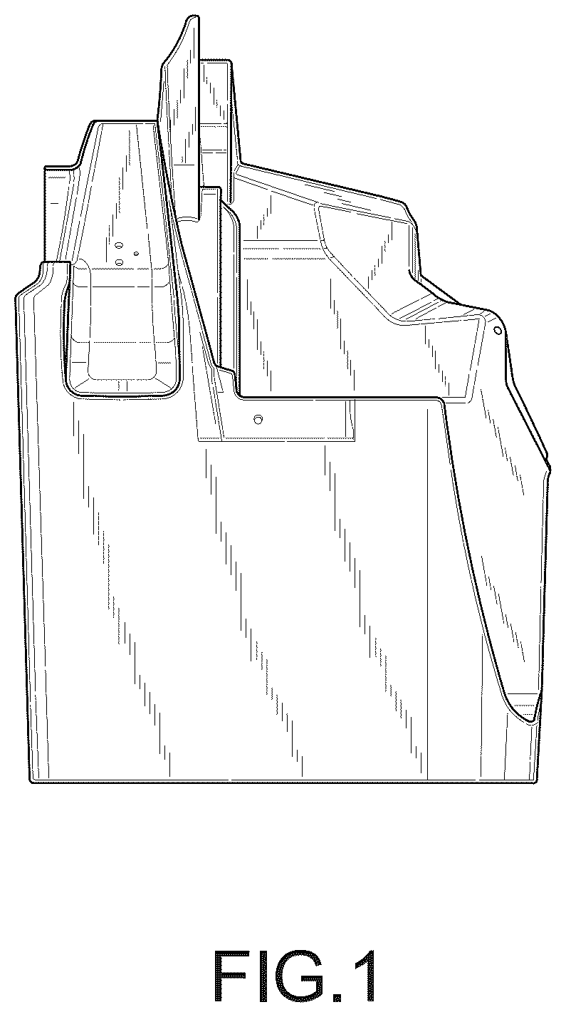 Patent USD1008137 Figure 1 – Fender extension for a truck