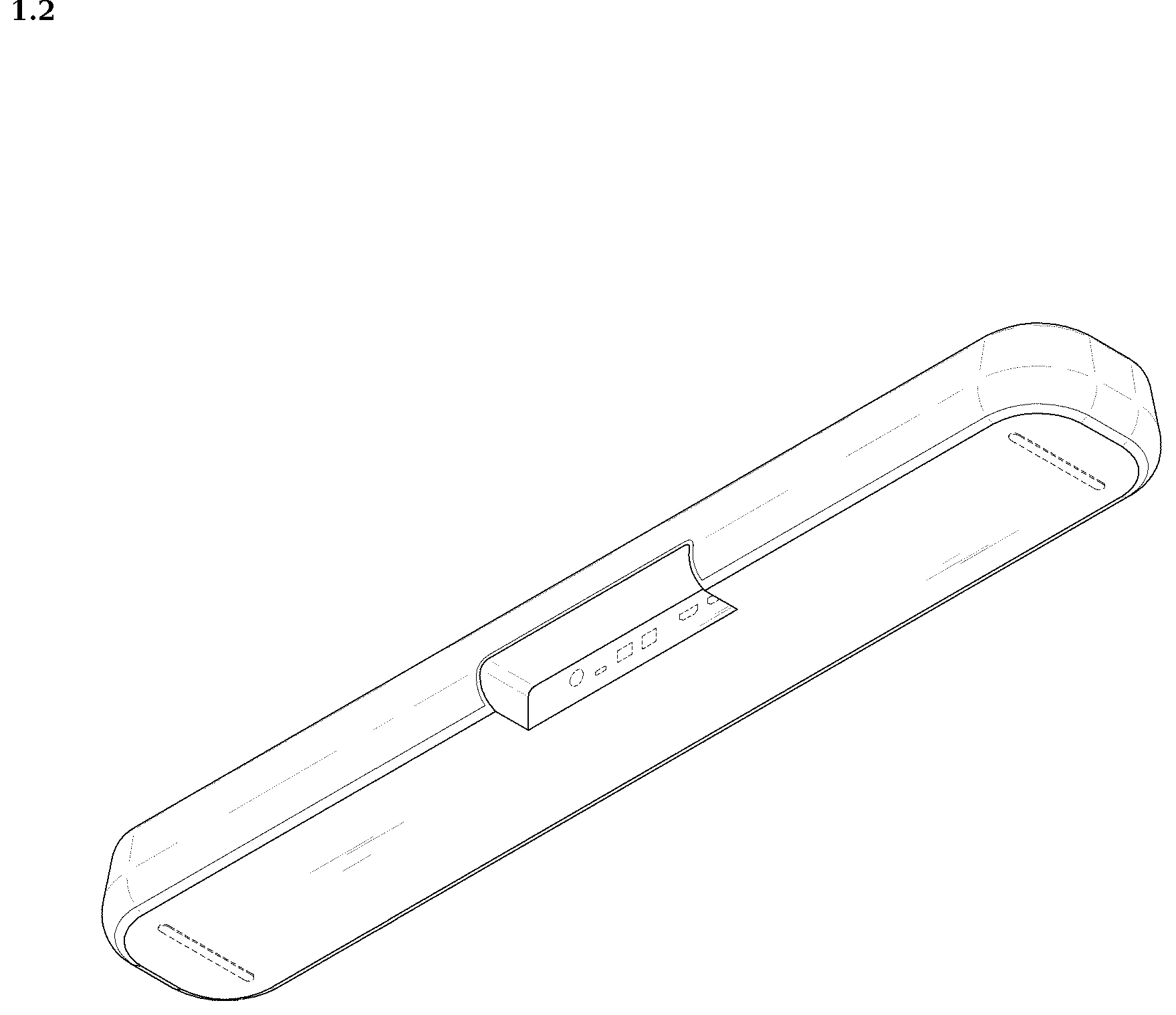 Patent USD1008225 Figure 2 – Sound bar