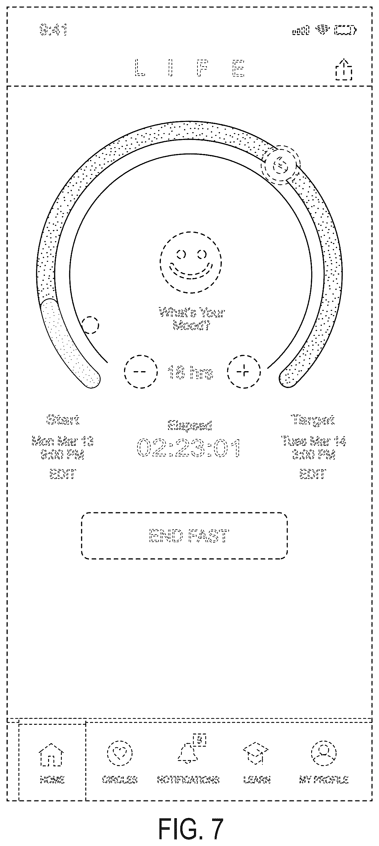Patent USD1008283 Figure 7 – Display screen with transitional graphical user interface