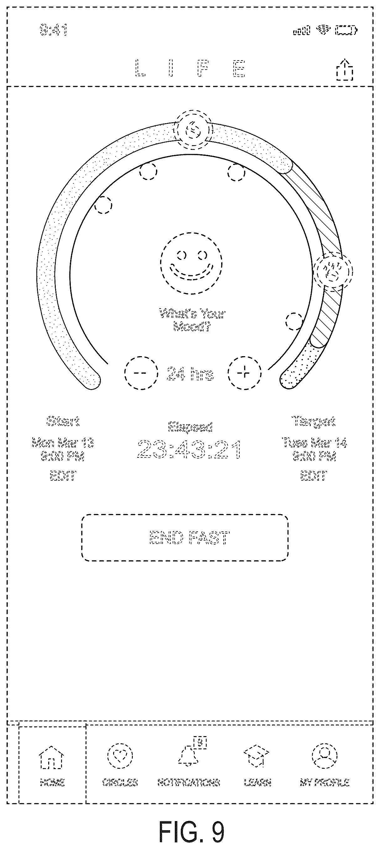 Patent USD1008283 Figure 9 – Display screen with transitional graphical user interface