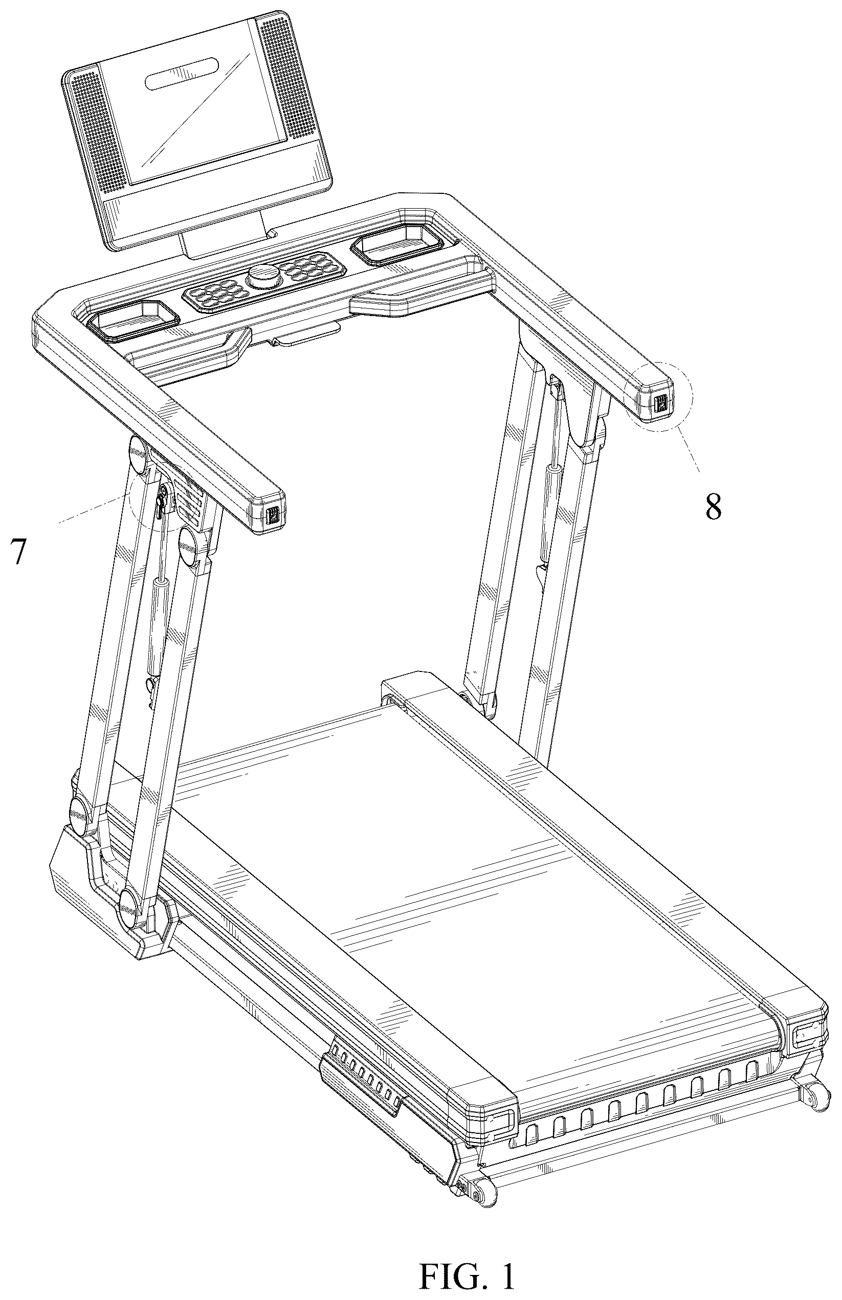 Patent USD1008376 Figure 1 – Treadmill