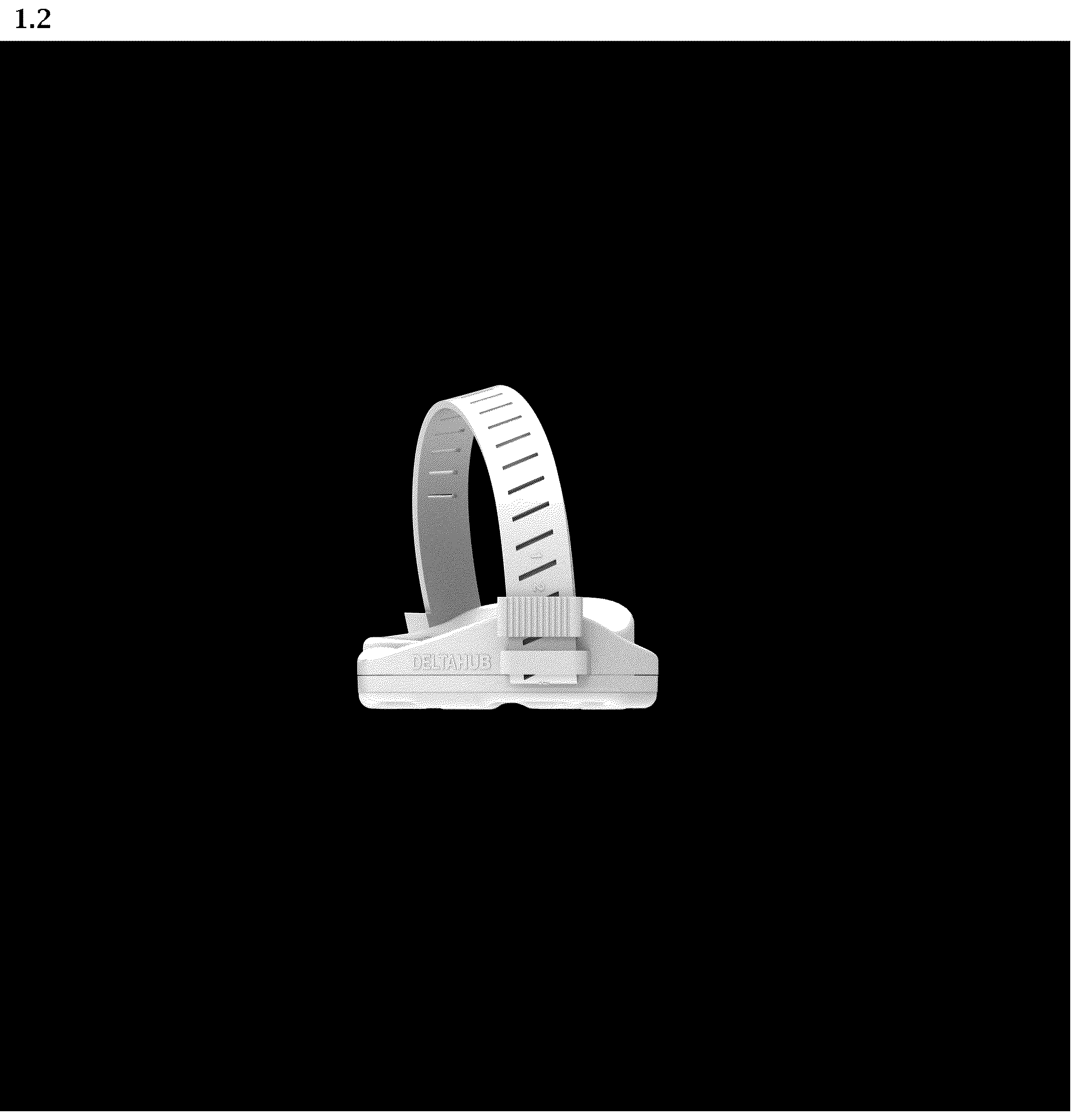 Patent USD1008470 Figure 2 – Ergonomic wrist rest with magnetic strap