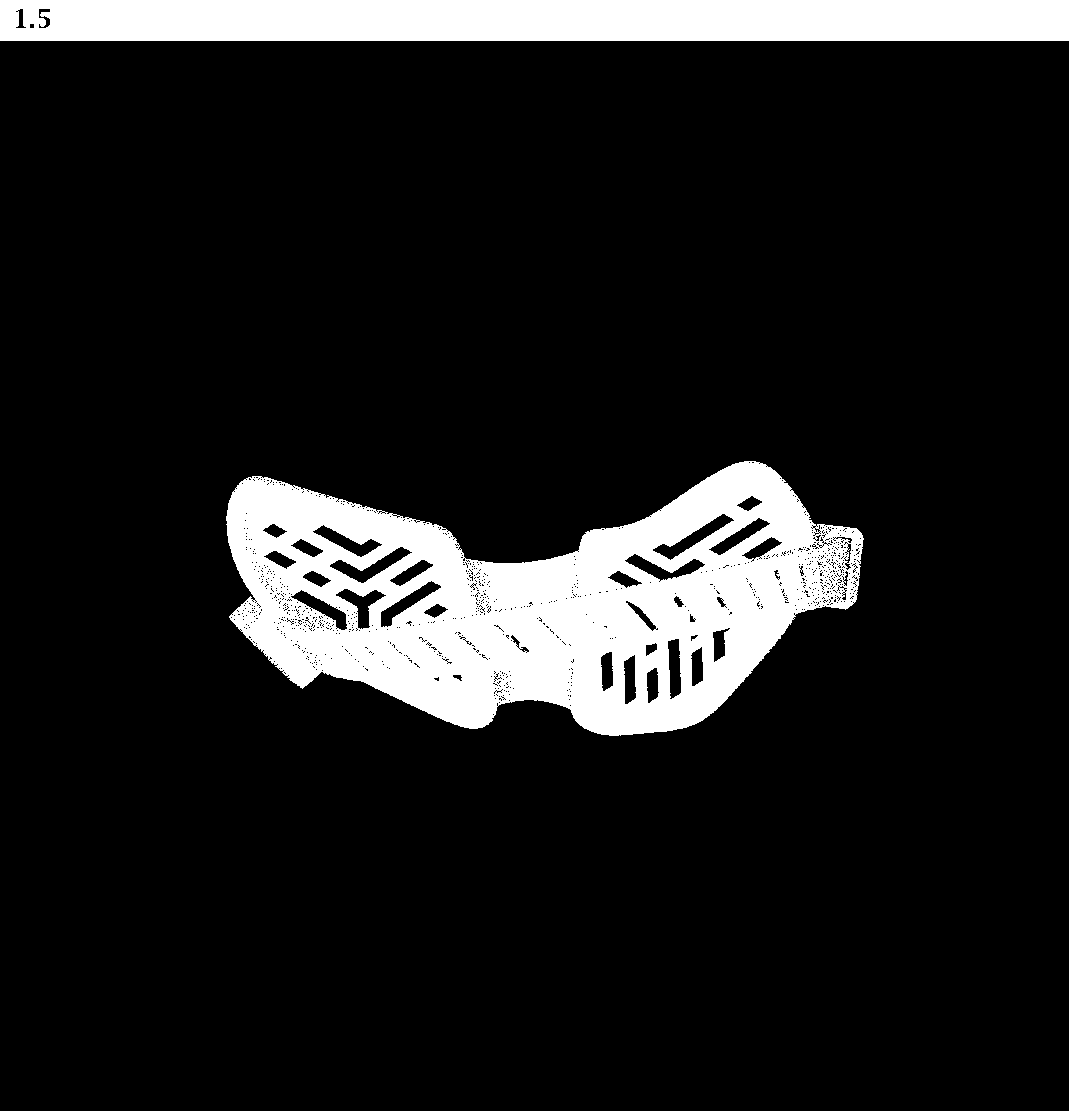 Patent USD1008470 Figure 5 – Ergonomic wrist rest with magnetic strap