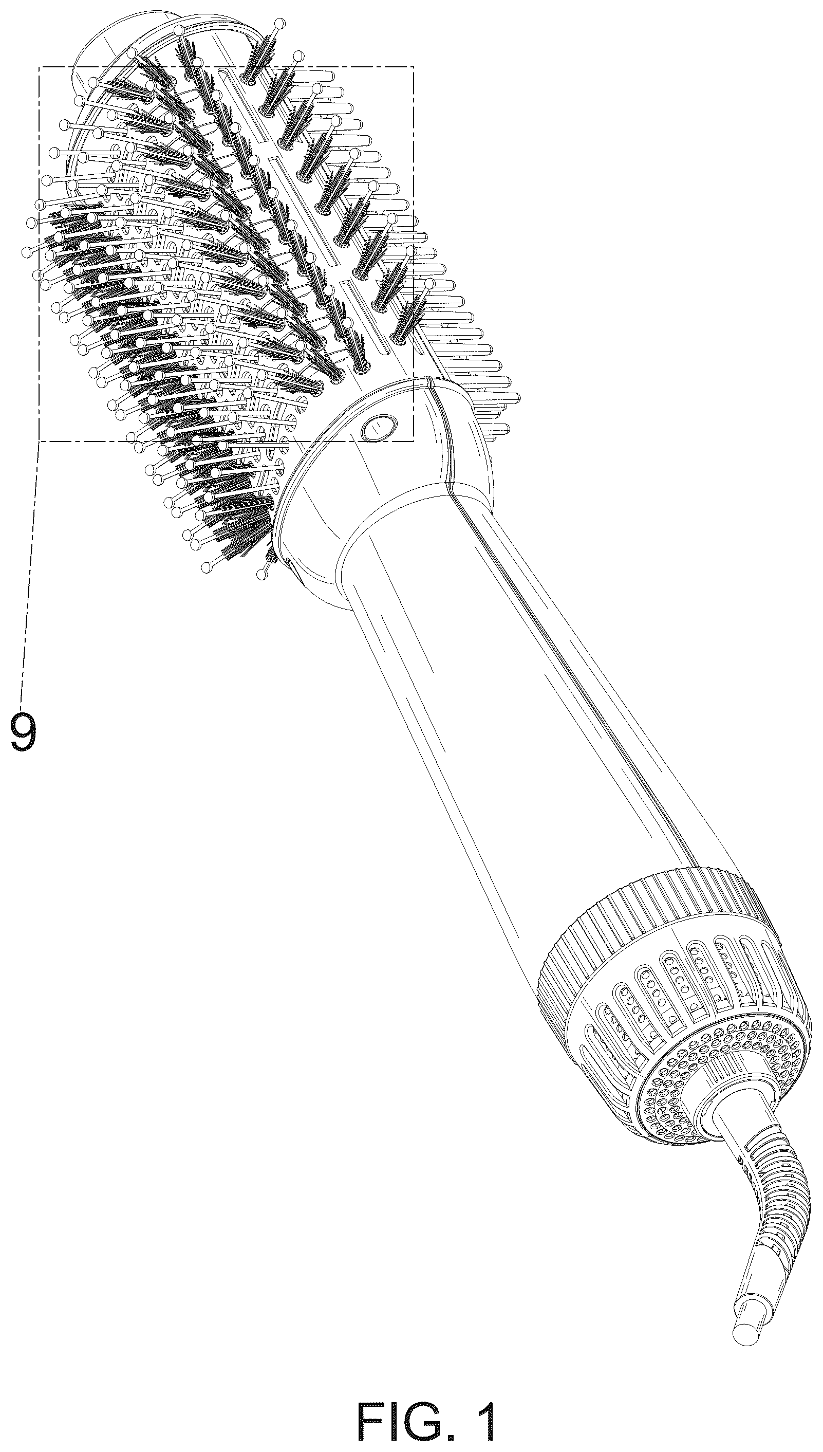 Patent USD1008550 — Hot air brush — Figure 1