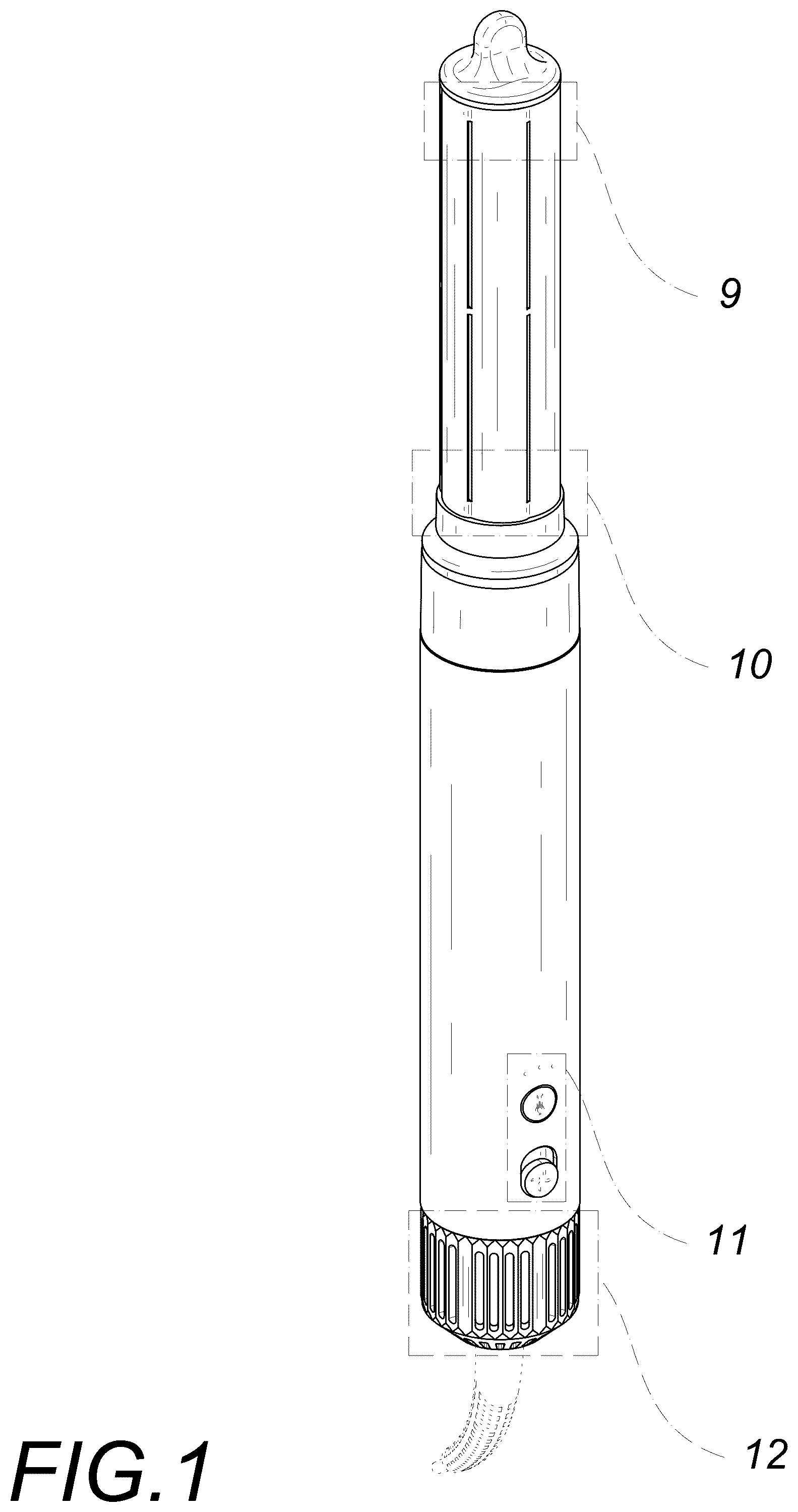 Patent USD1008552 Figure 1 – Hair dryer