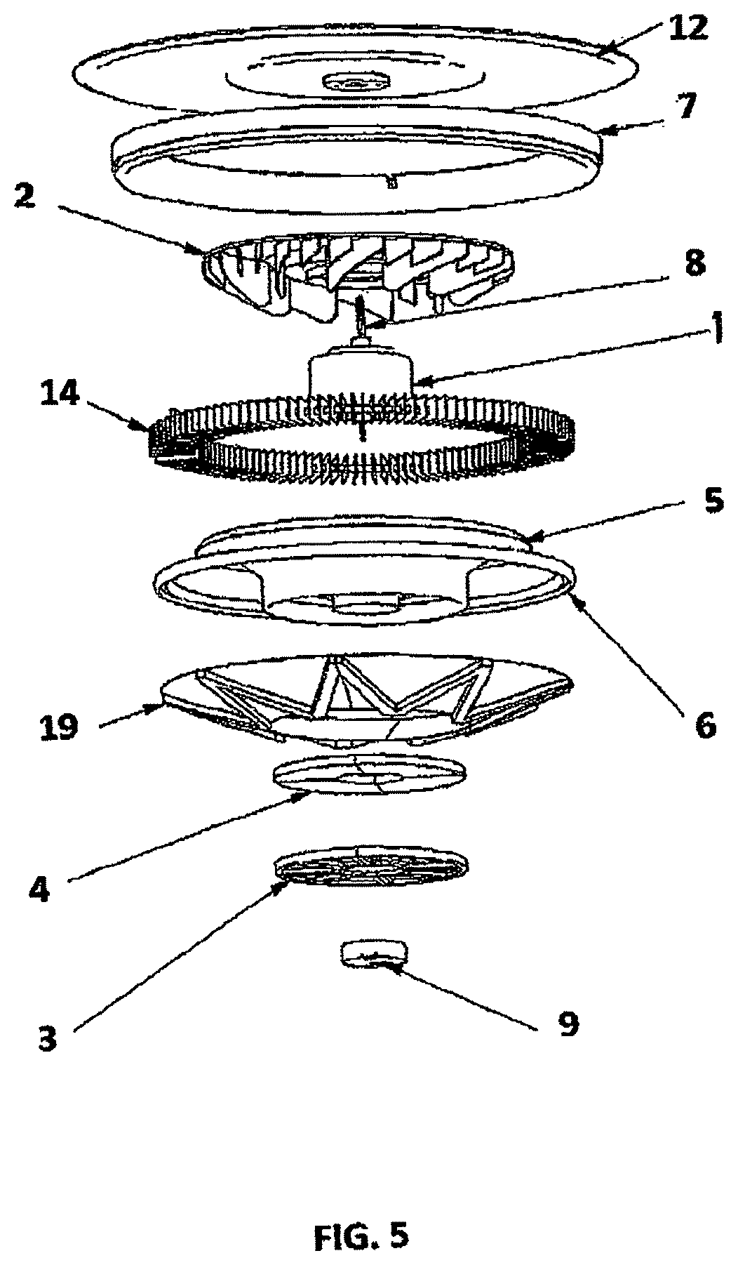 Patent USRE049679 Figure 6 – Medallion fan