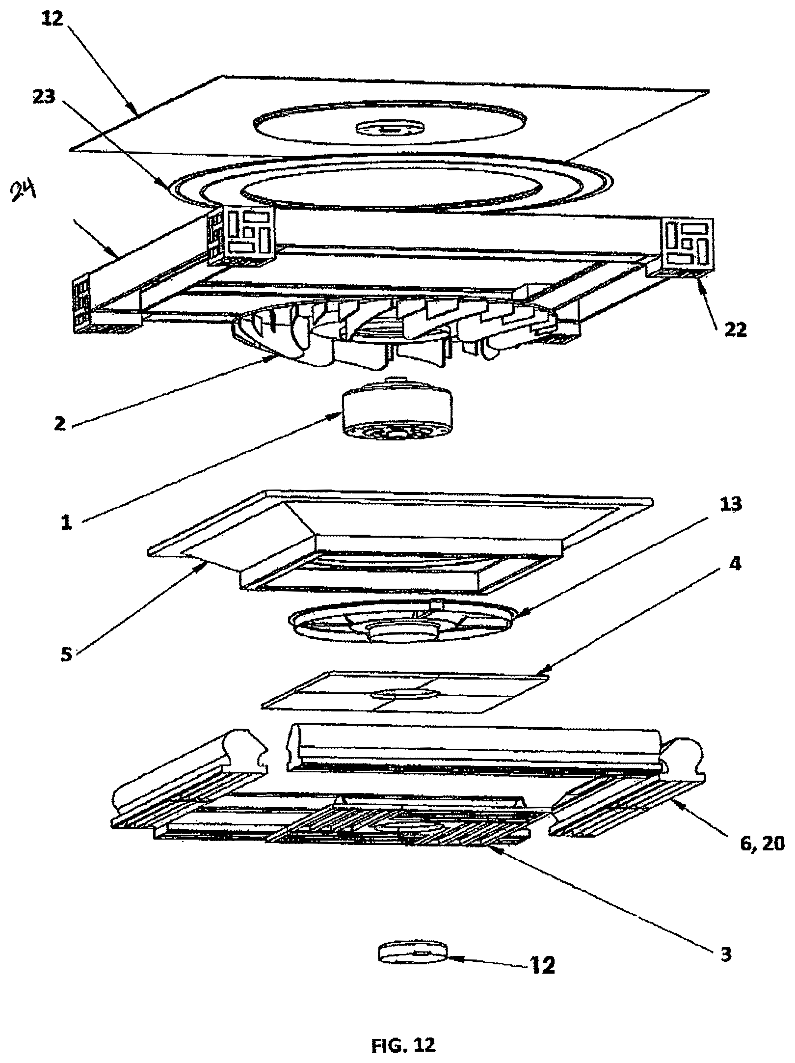 Patent USRE049679 Figure 13 – Medallion fan