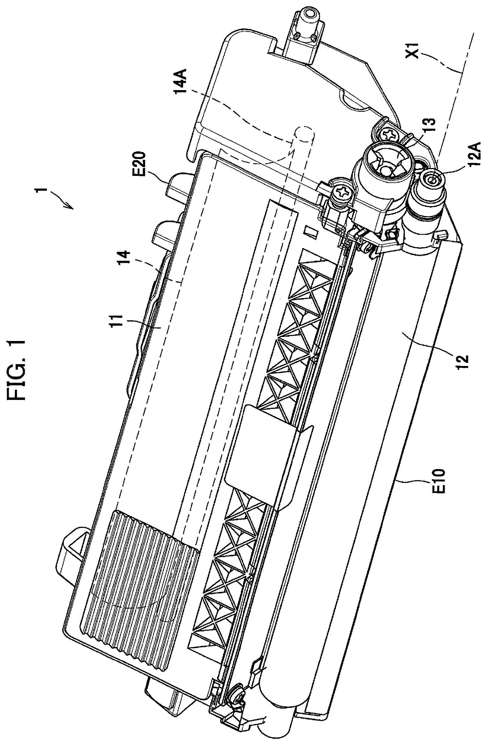 Patent USRE049689 — Developing cartridge capable of releasing meshing between gear and rack gear — Figure 1