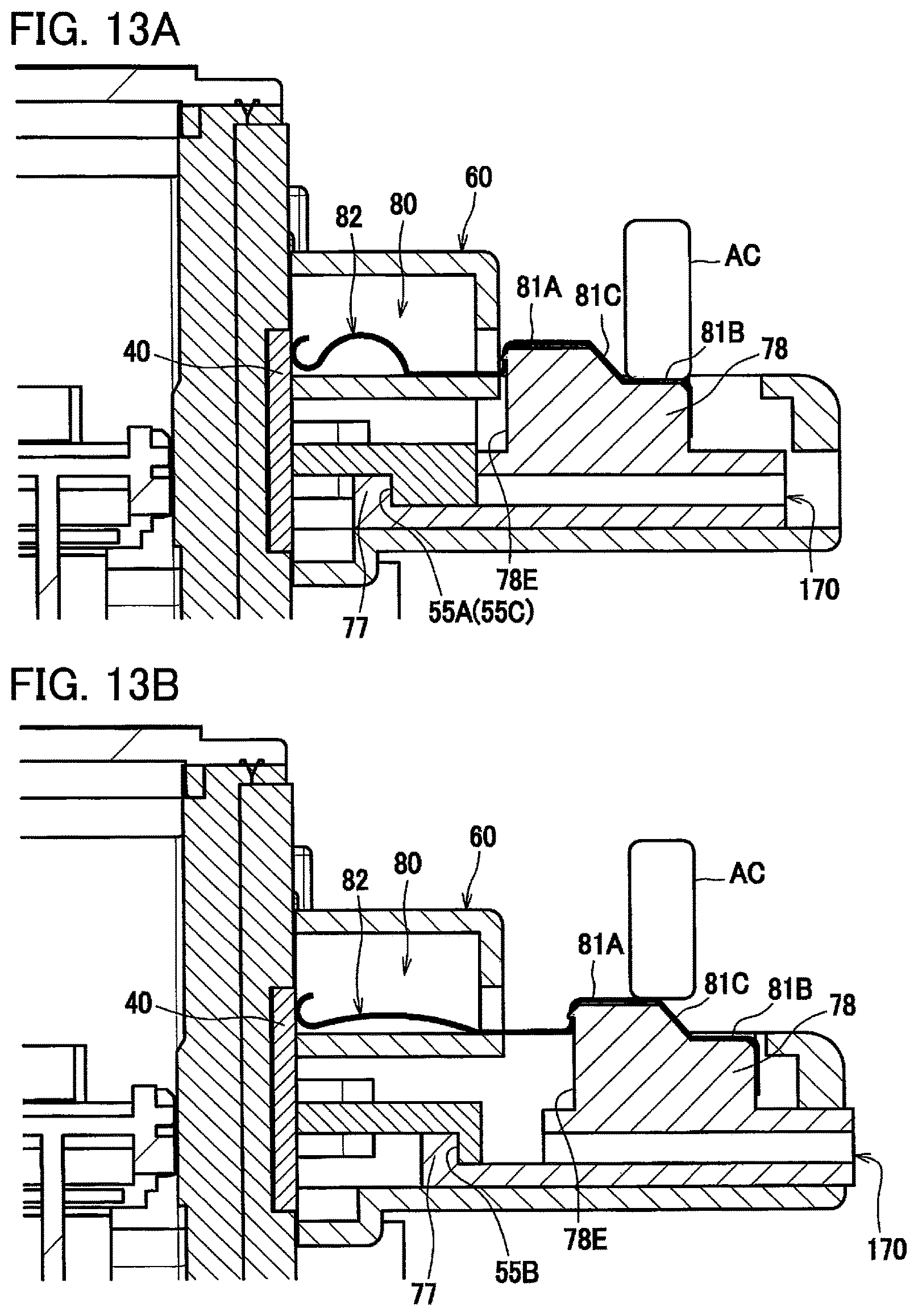 Patent USRE049689 Figure 13 – Developing cartridge capable of releasing meshing between gear and rack gear