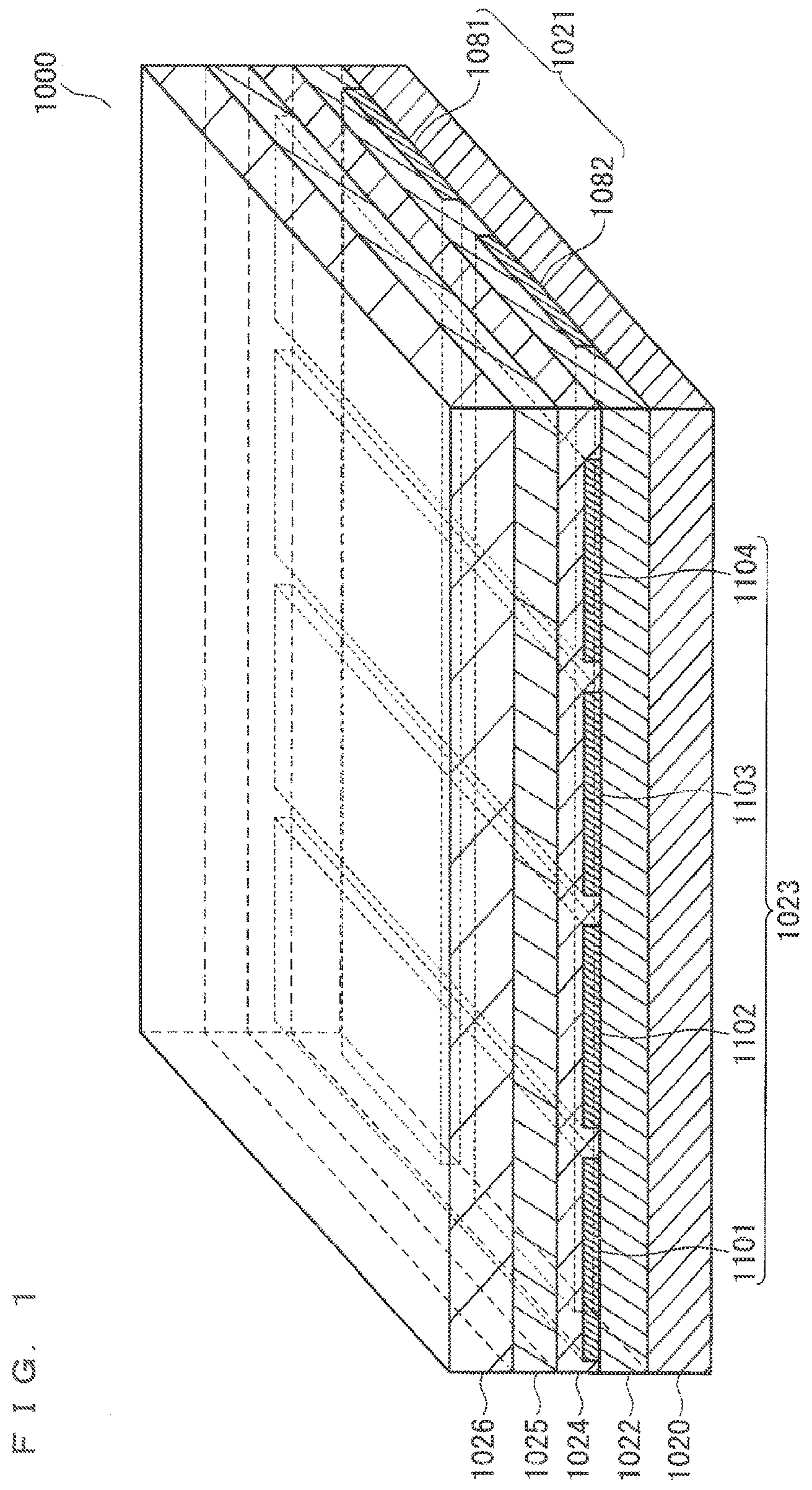 Patent USRE049690 Figure 1 – Touch screen with electrodes including linear and branched portions
