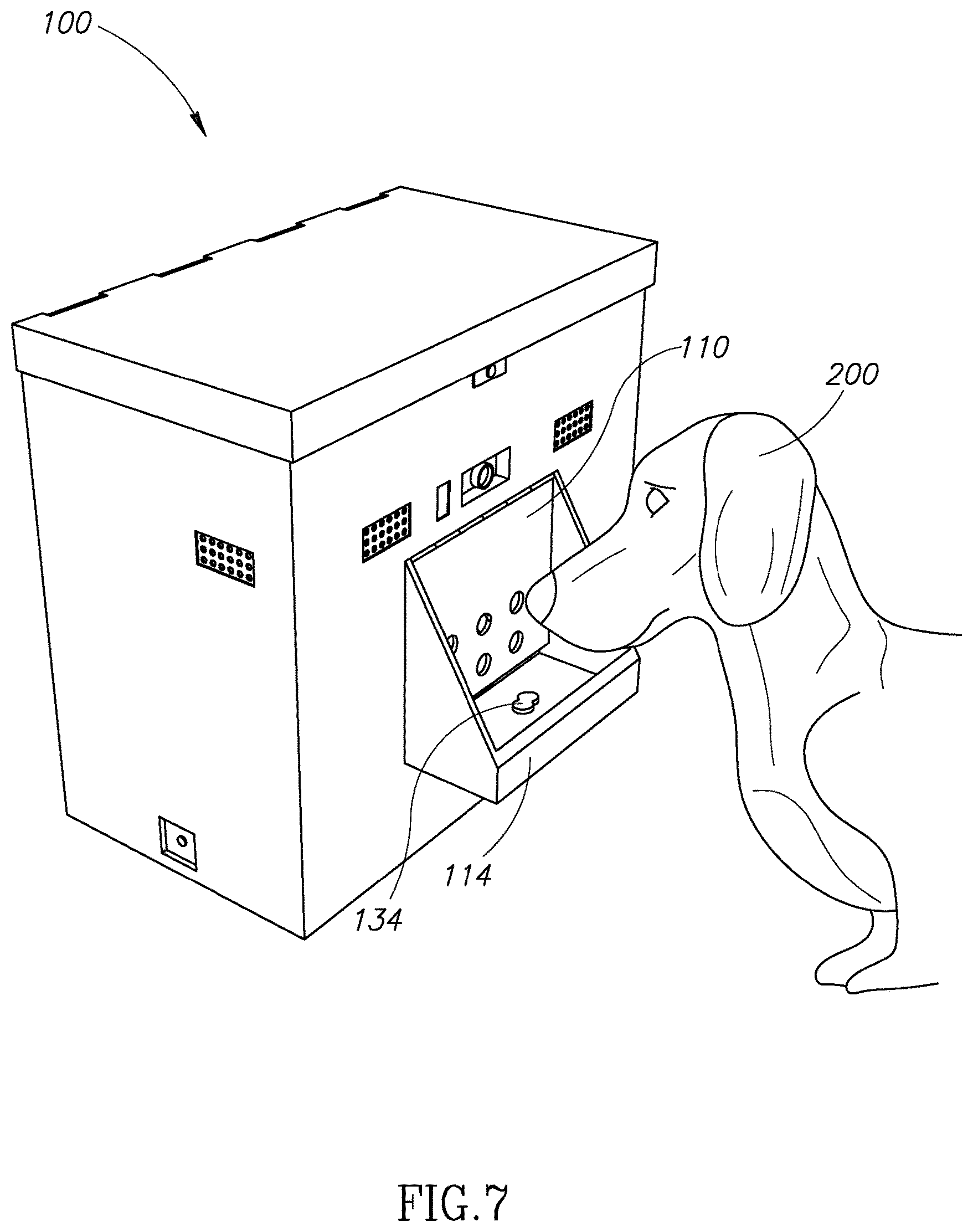 Patent USRE049696 Figure 7 – Internet canine communication device and method