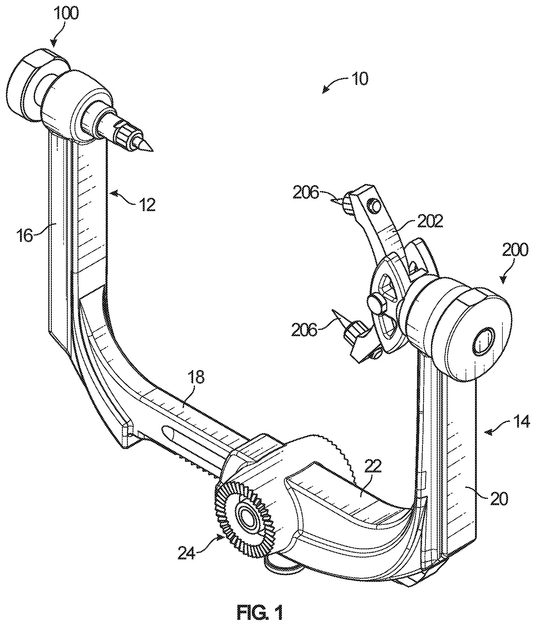Patent US12090000 Figure 1 – Head stabilization device with non-uniform pins