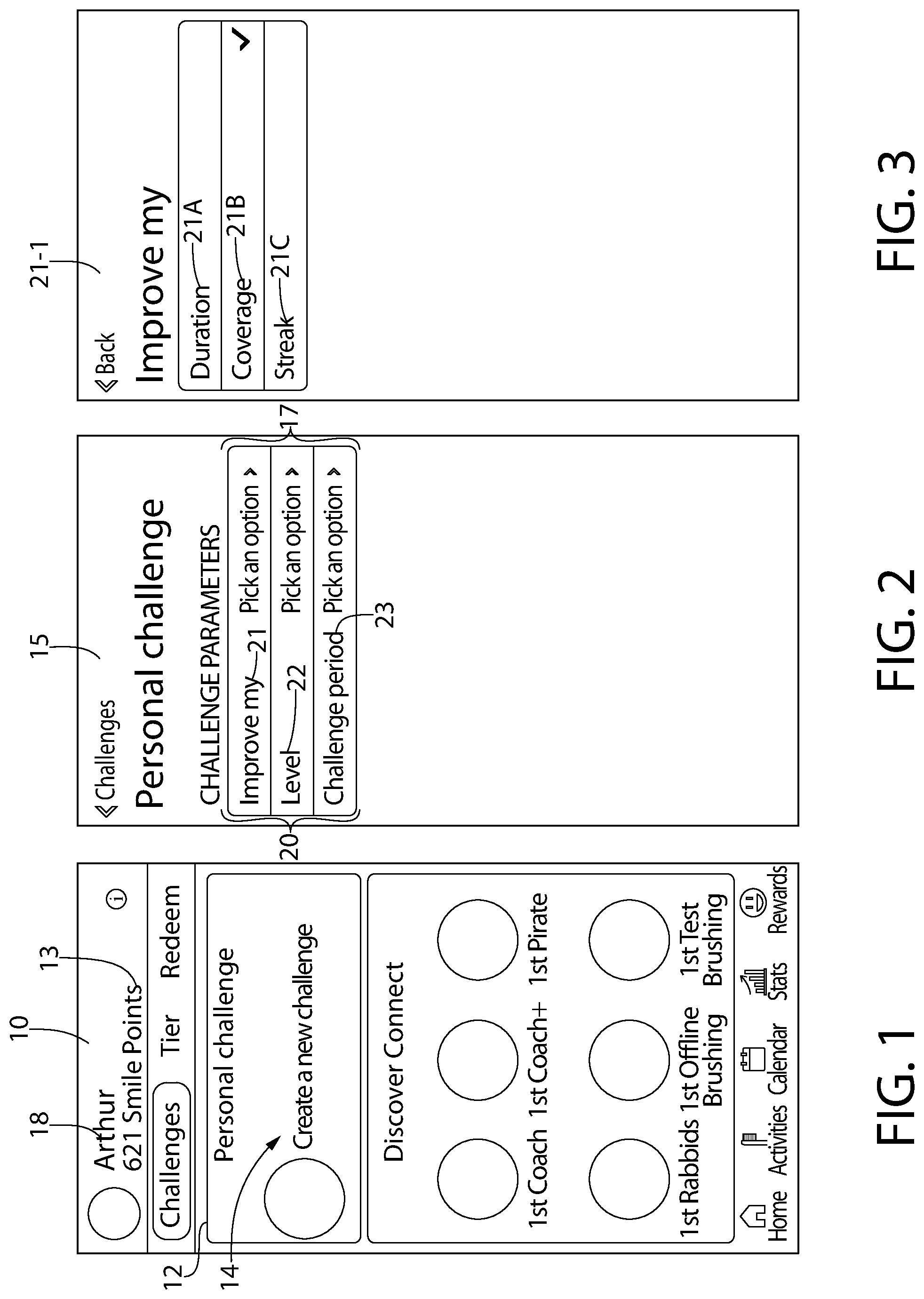 Patent US12090013 Figure 1 – Oral care personal challenges system and method