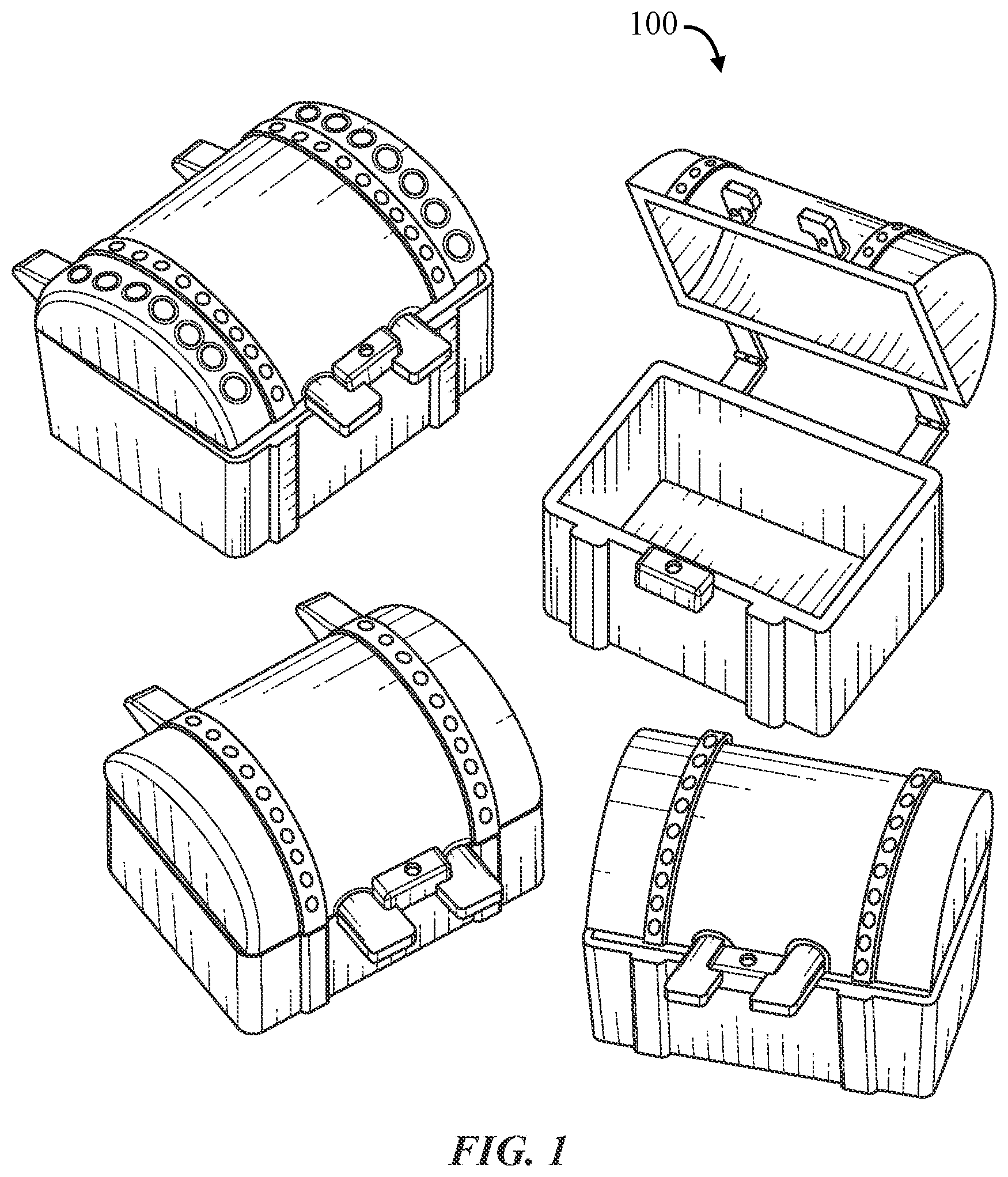 Patent US12090016 — Disappearing tooth and object container — Figure 1
