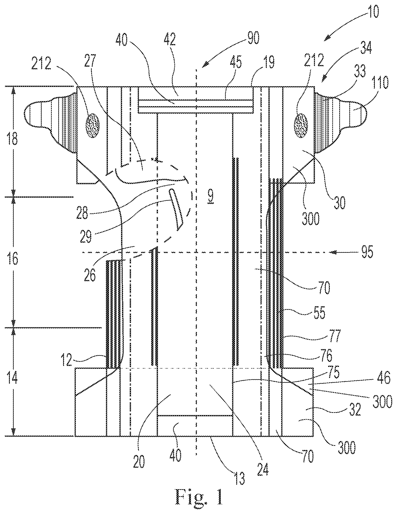Patent US12090035 Figure 1 – Absorbent article having fastening system