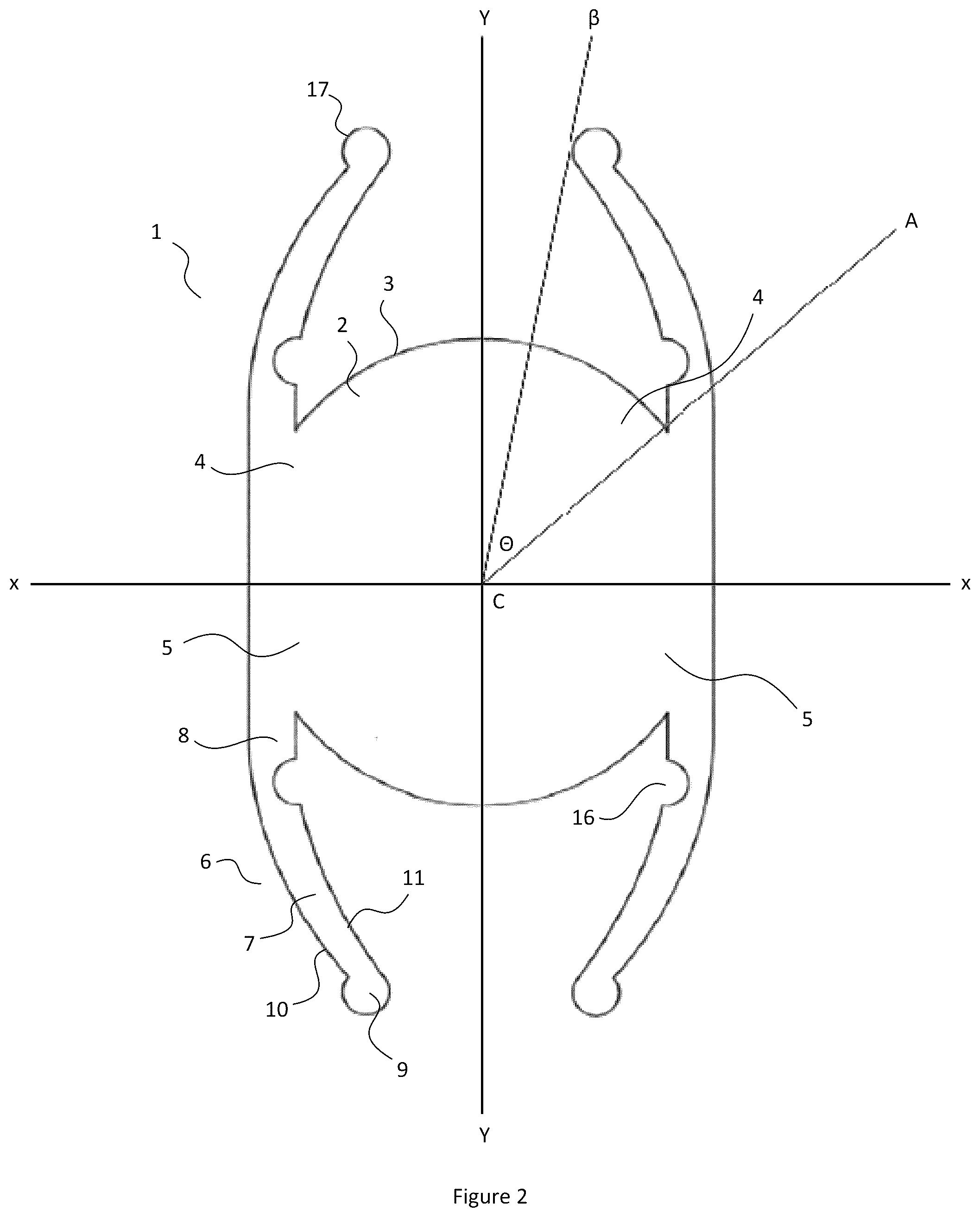 Patent US12090045 Figure 2 – Intraocular lens