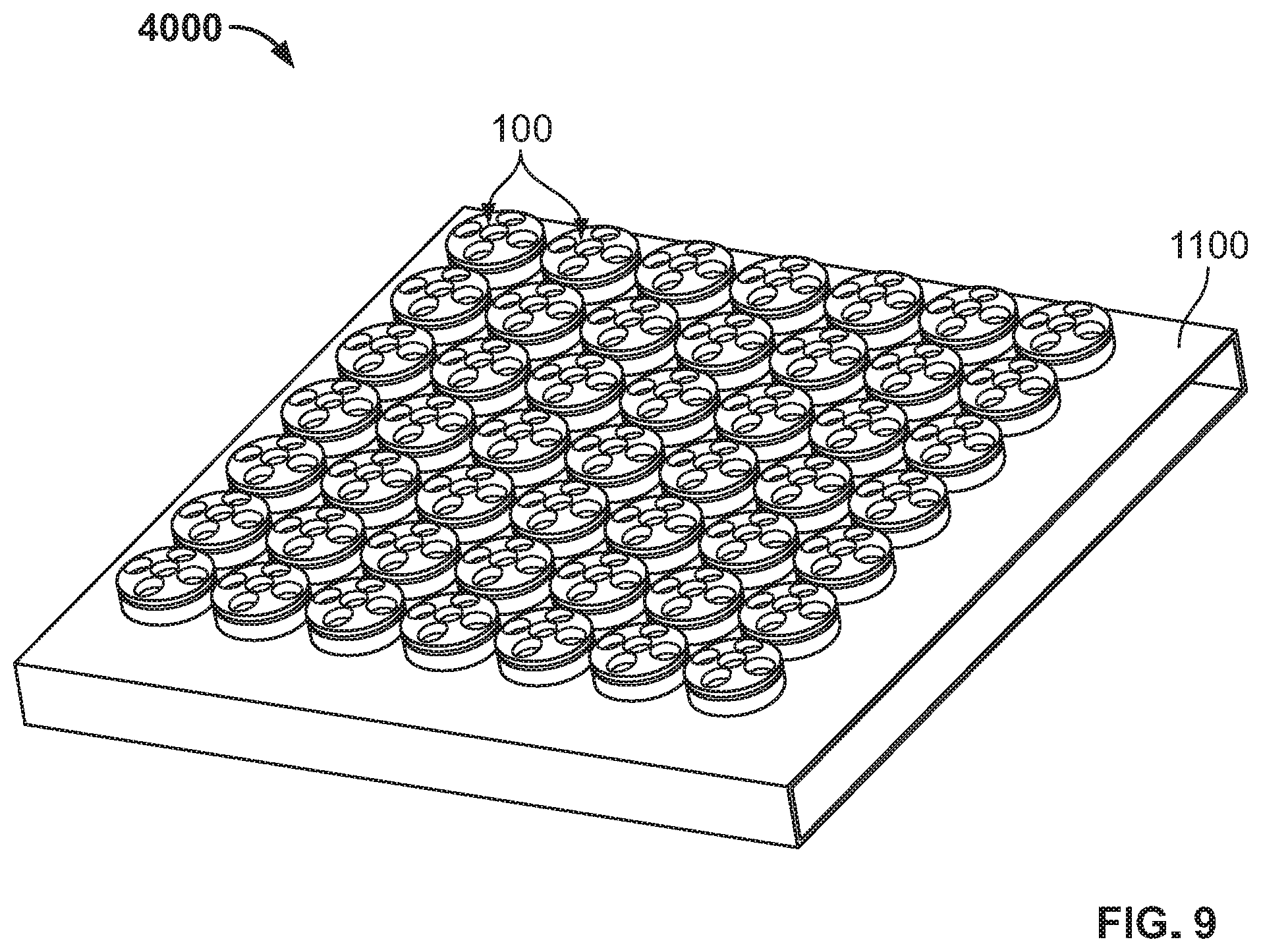 Patent US12090056 Figure 9 – Multi-stage additive manufacturing process with inserts