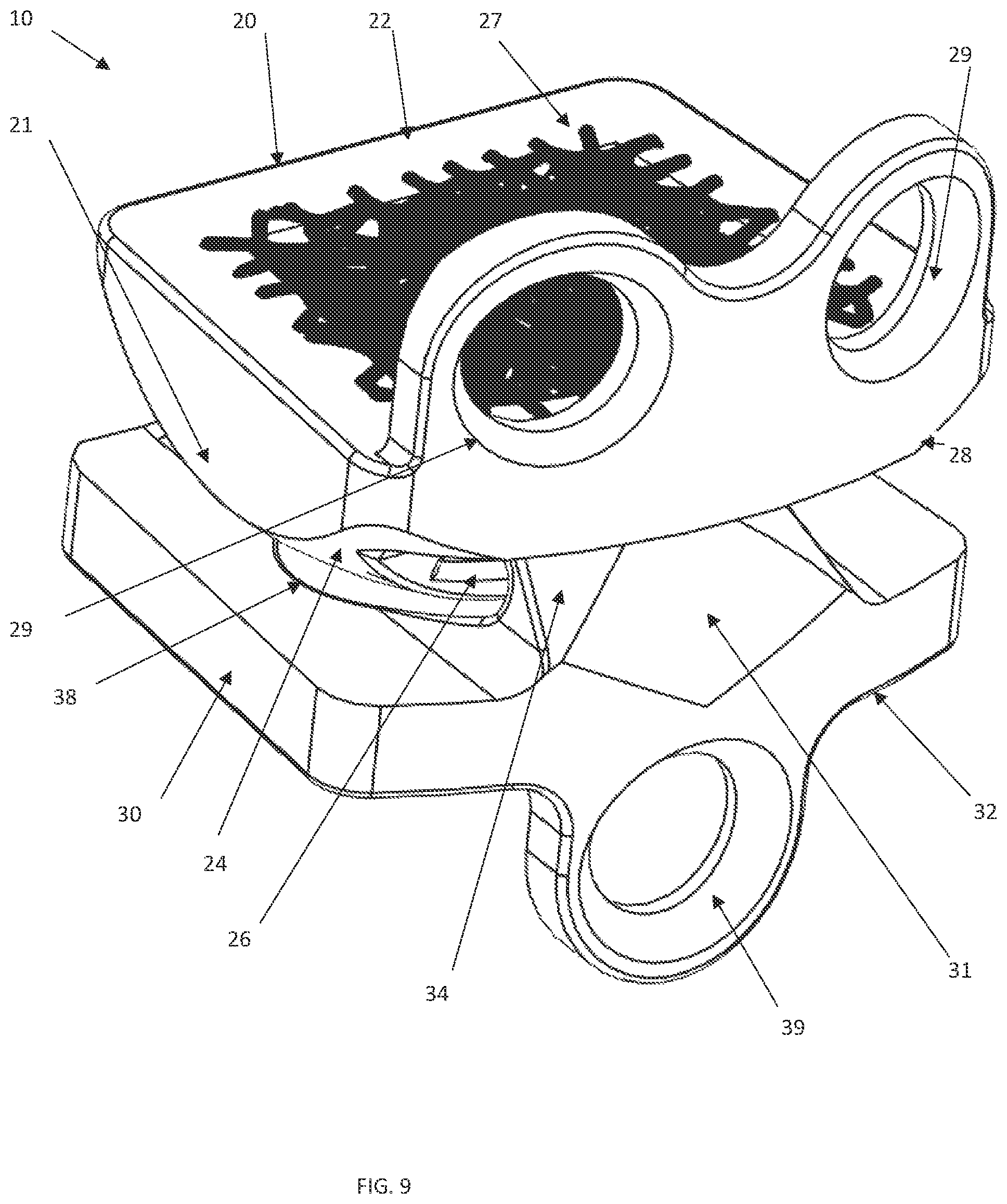 Patent US12090059 Figure 6 – Interlocking spinal disc prosthetic