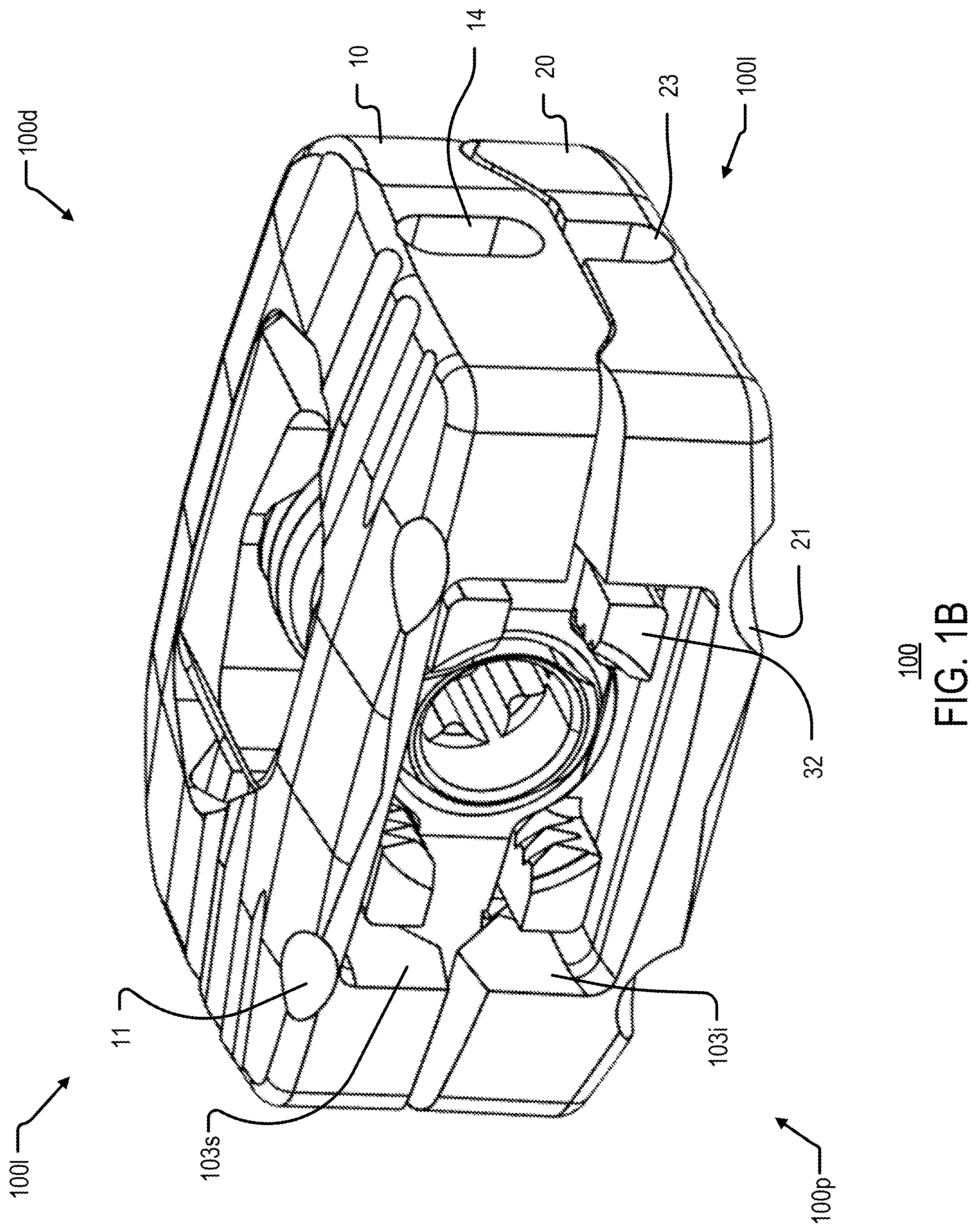 Patent US12090061 Figure 2 – Dual wedge expandable implant with eyelets, system, and method of use